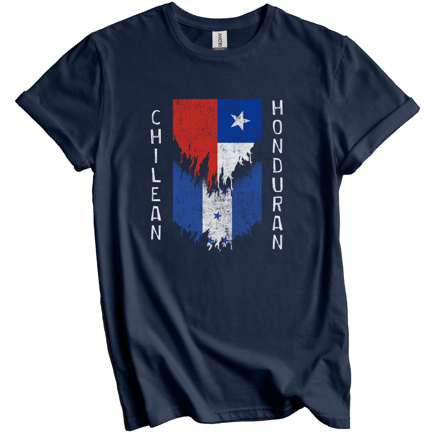 Chilean Honduran Flags Ripped Torn Chile Honduras T-Shirt