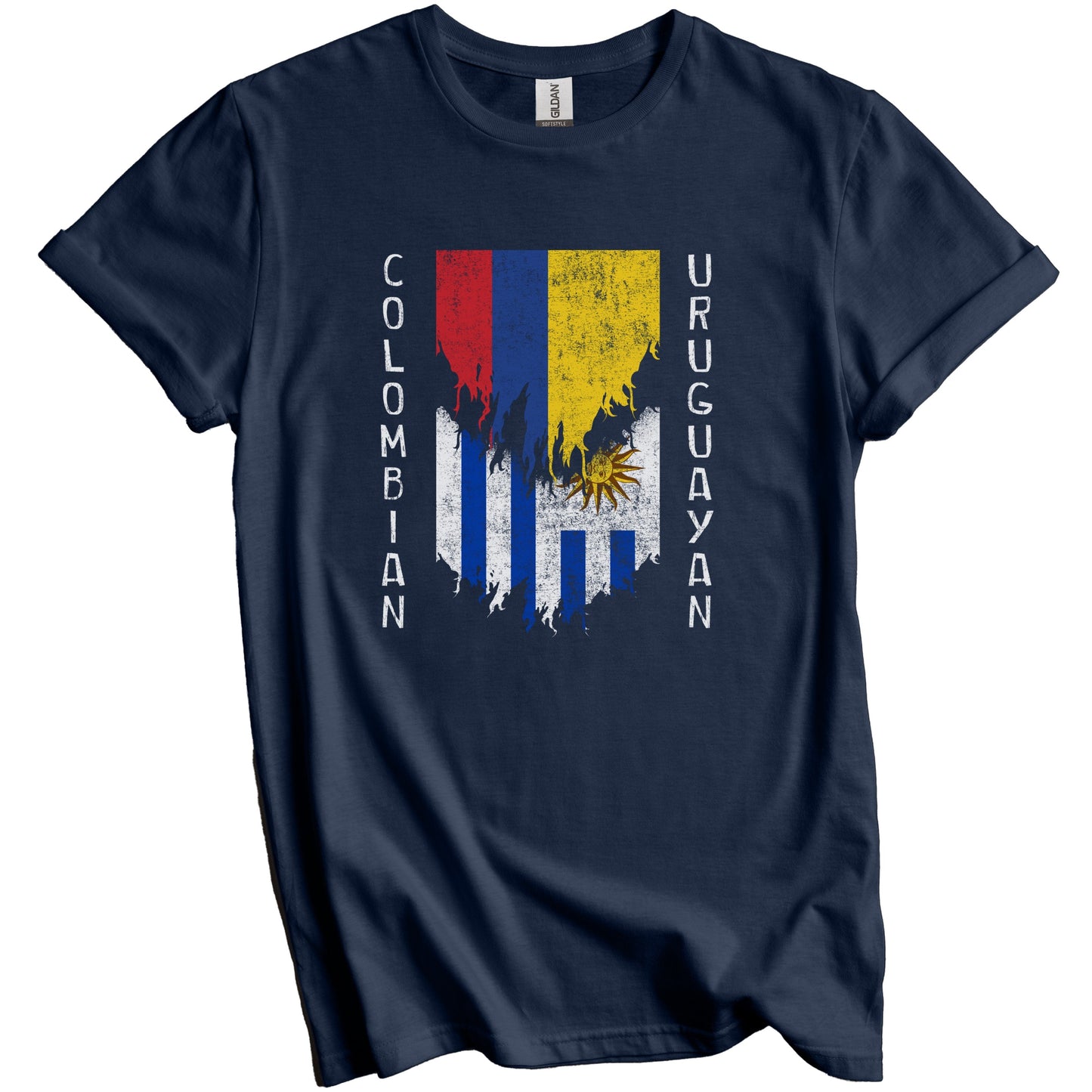 Colombian Uruguayan Flags Ripped Torn Colombia Uruguay T-Shirt