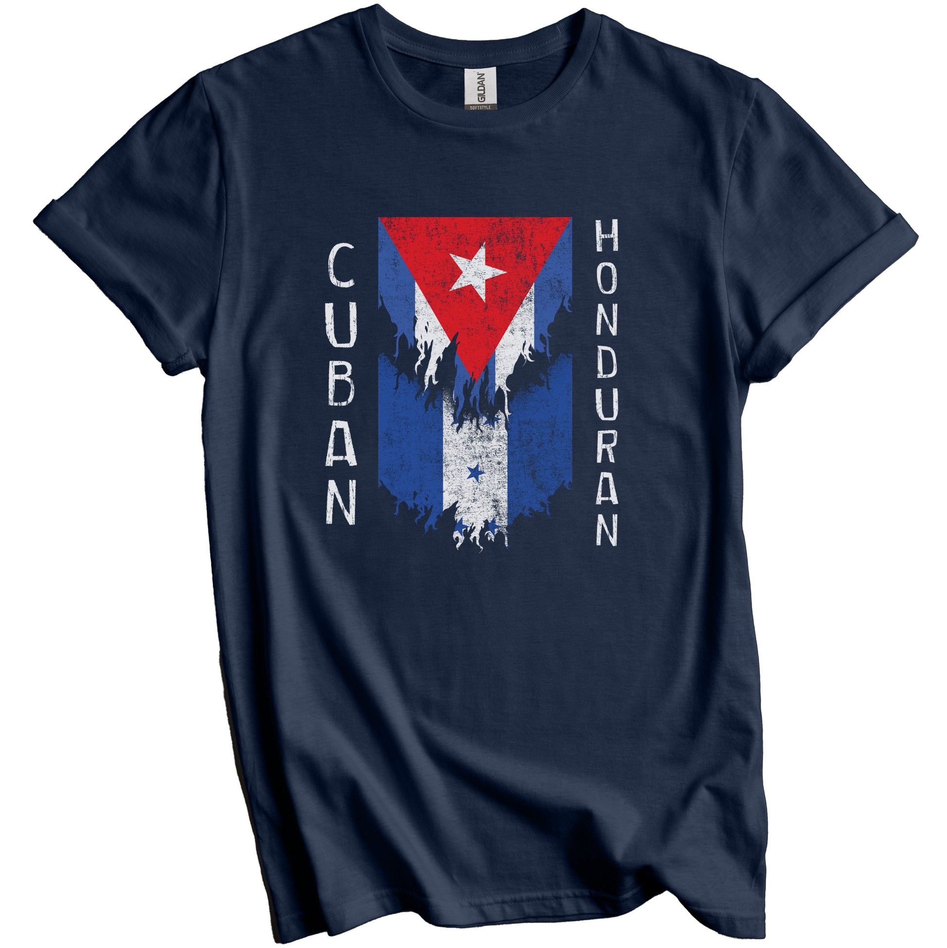 Cuban Honduran Flags Ripped Torn Cuba Honduras T-Shirt