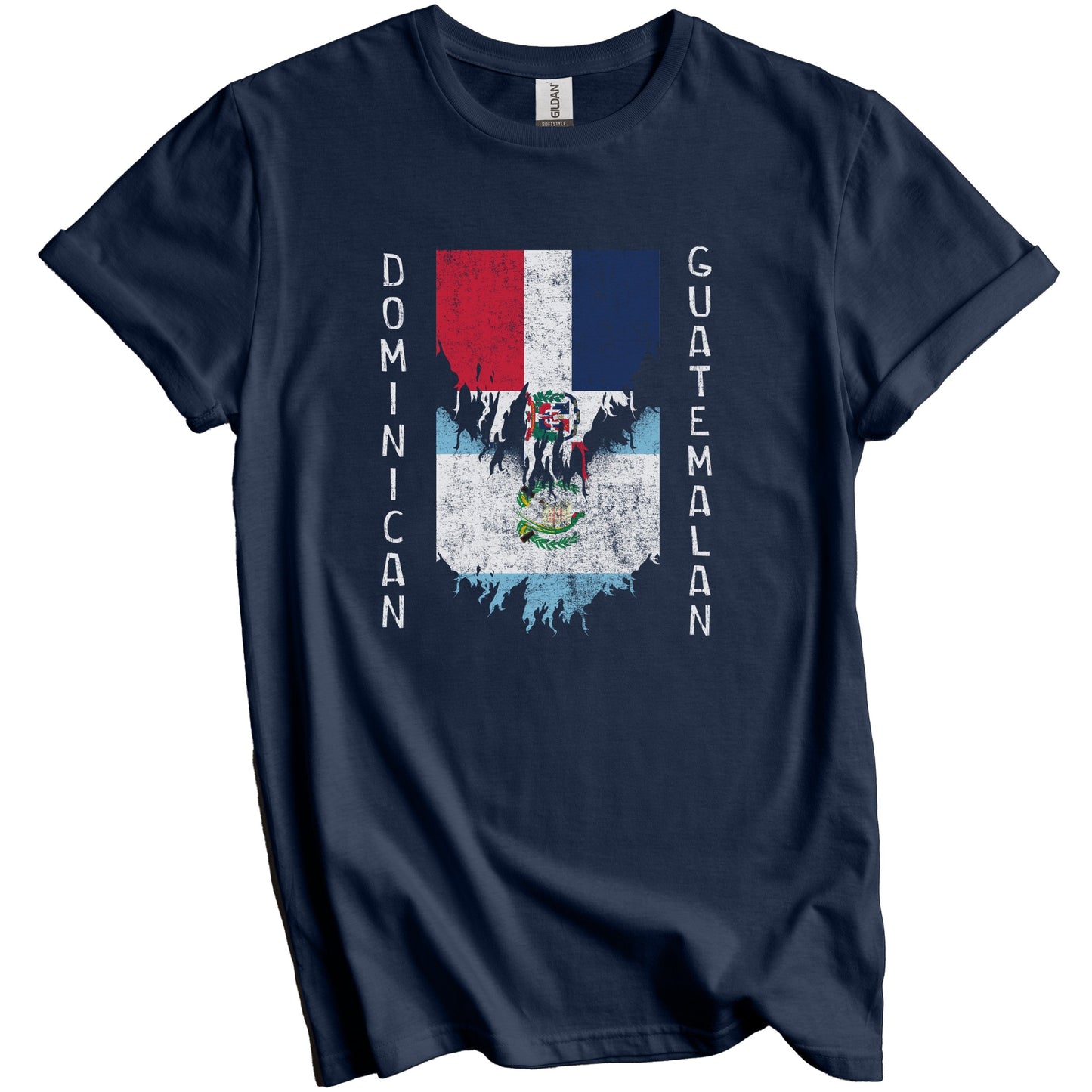 Dominican Guatemalan Flags Ripped Torn Dominican Republic Guatemala T-Shirt