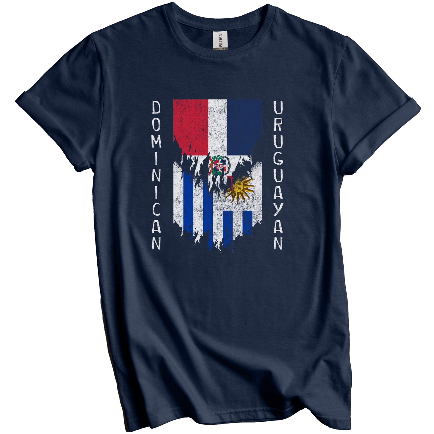 Dominican Uruguayan Flags Ripped Torn Dominican Republic Uruguay T-Shirt