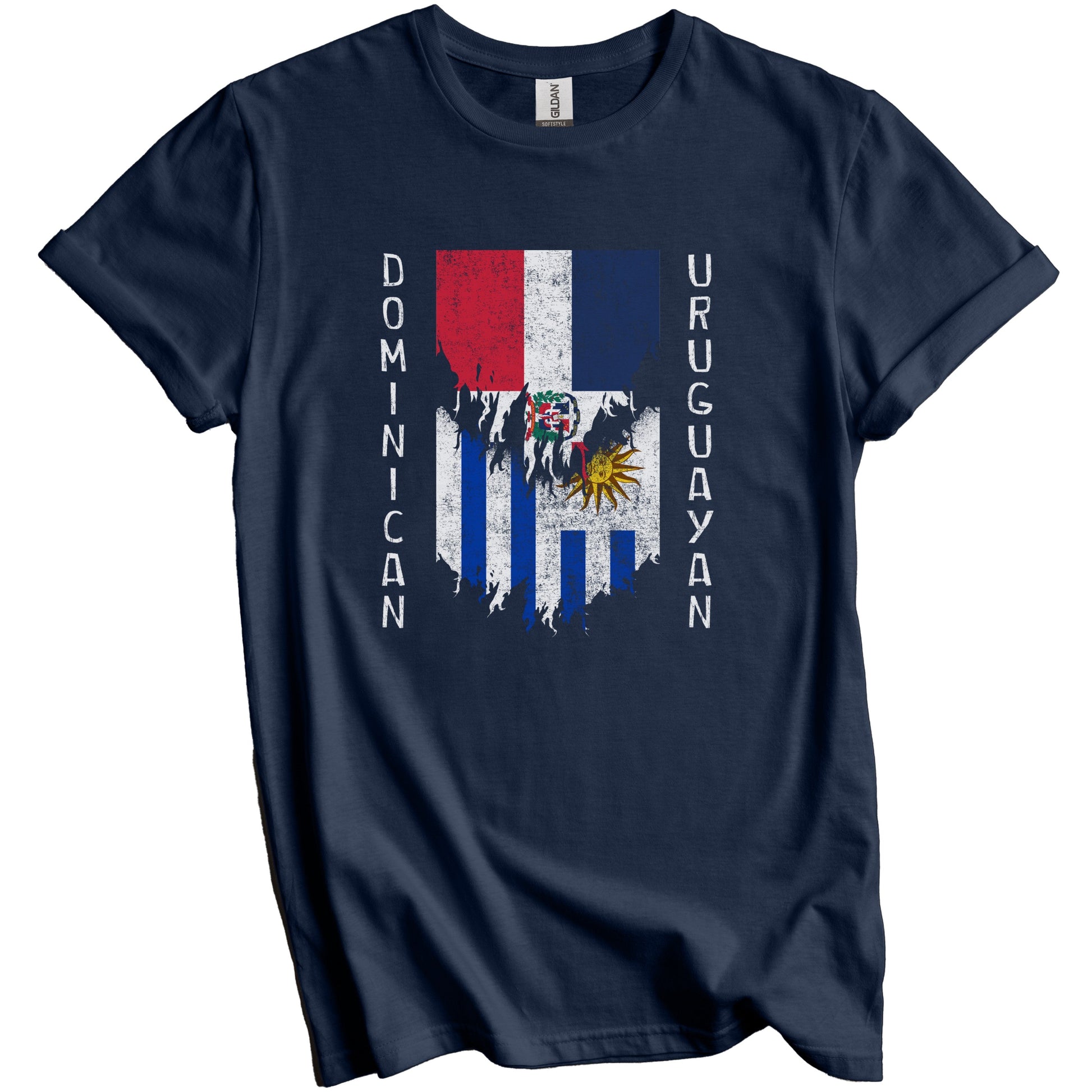 Dominican Uruguayan Flags Ripped Torn Dominican Republic Uruguay T-Shirt