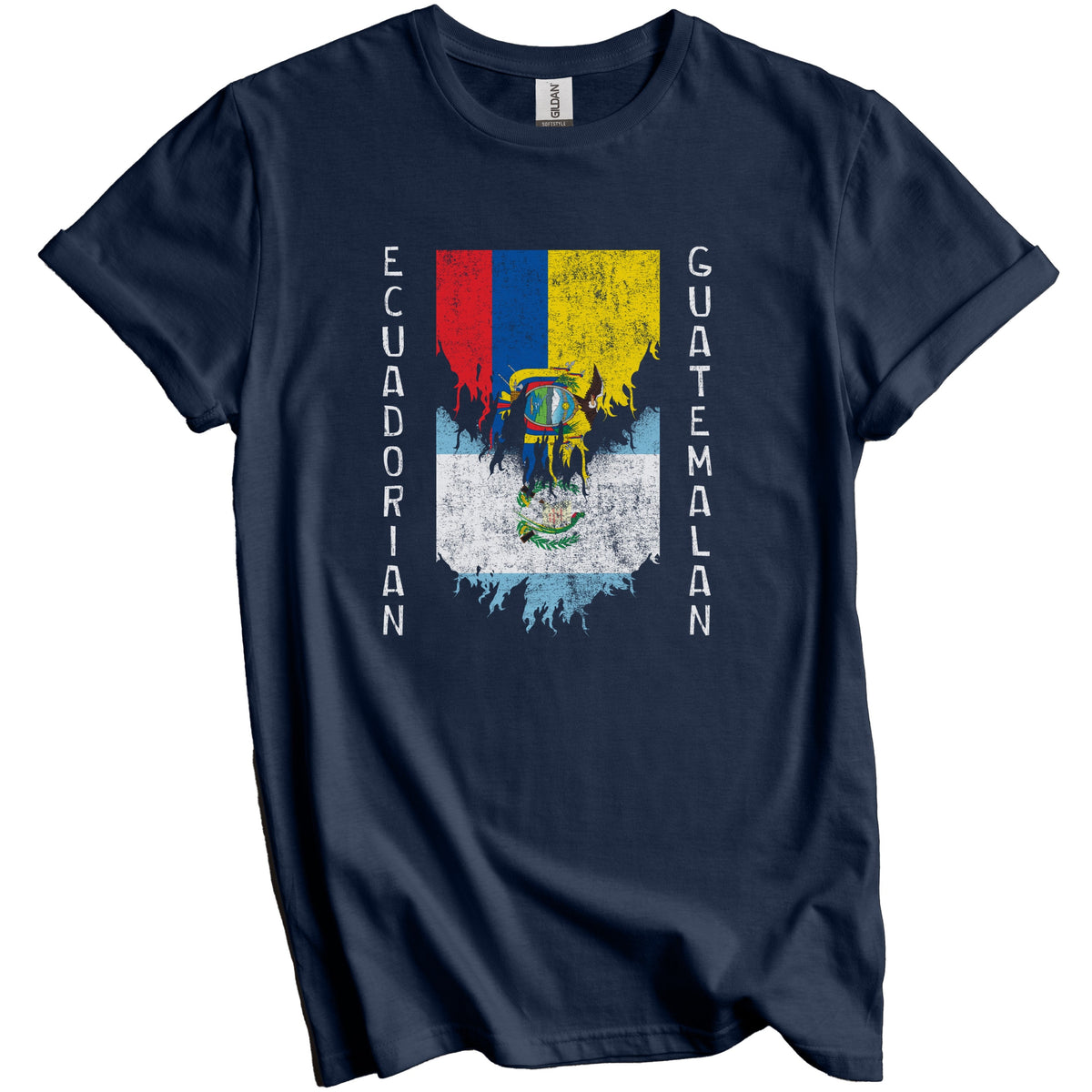 Ecuadorian Guatemalan Flags Ripped Torn Ecuador Guatemala T-Shirt