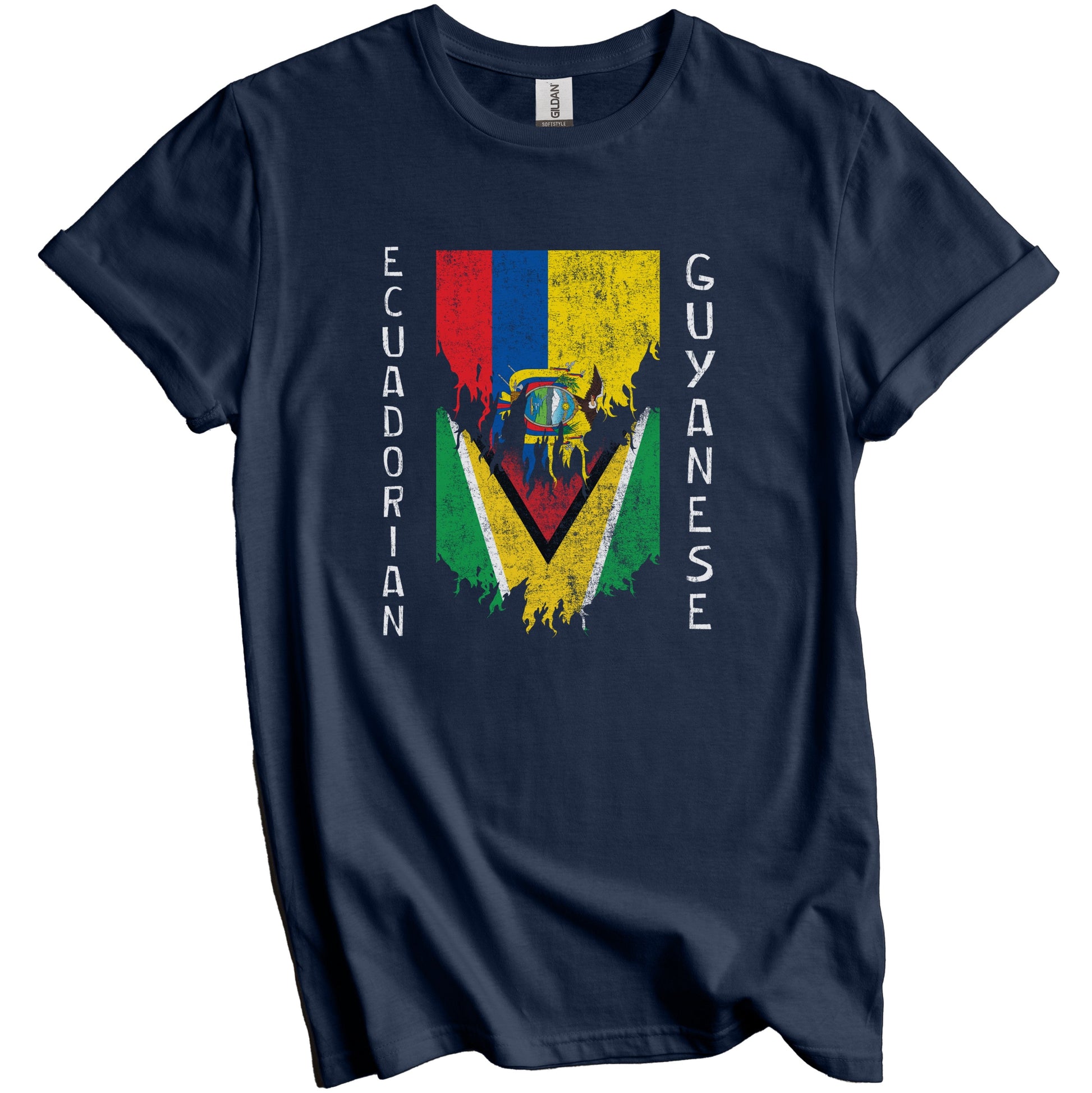 Ecuadorian Guyanese Flags Ripped Torn Ecuador Guyana T-Shirt