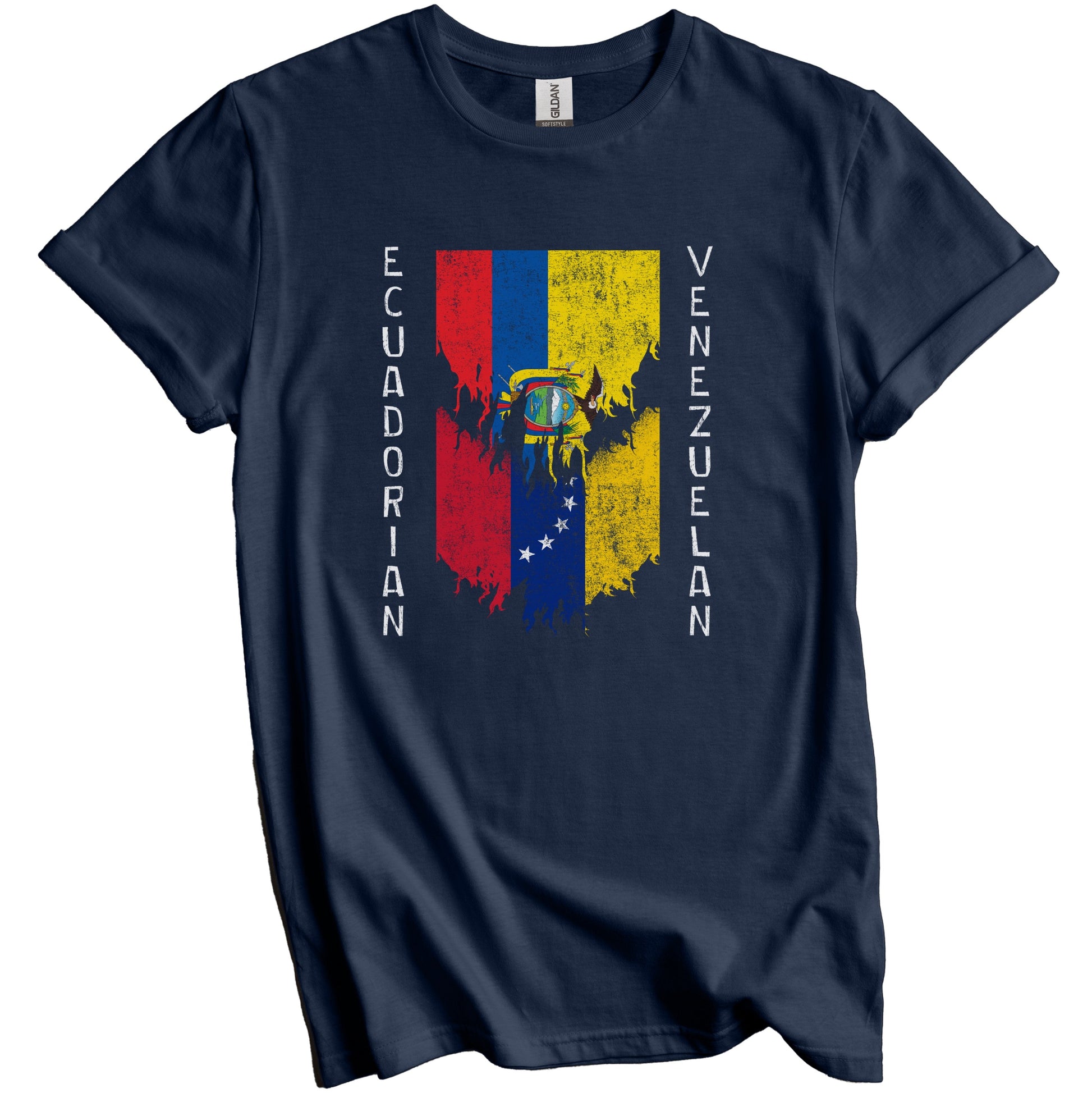 Ecuadorian Venezuelan Flags Ripped Torn Ecuador Venezuela T-Shirt