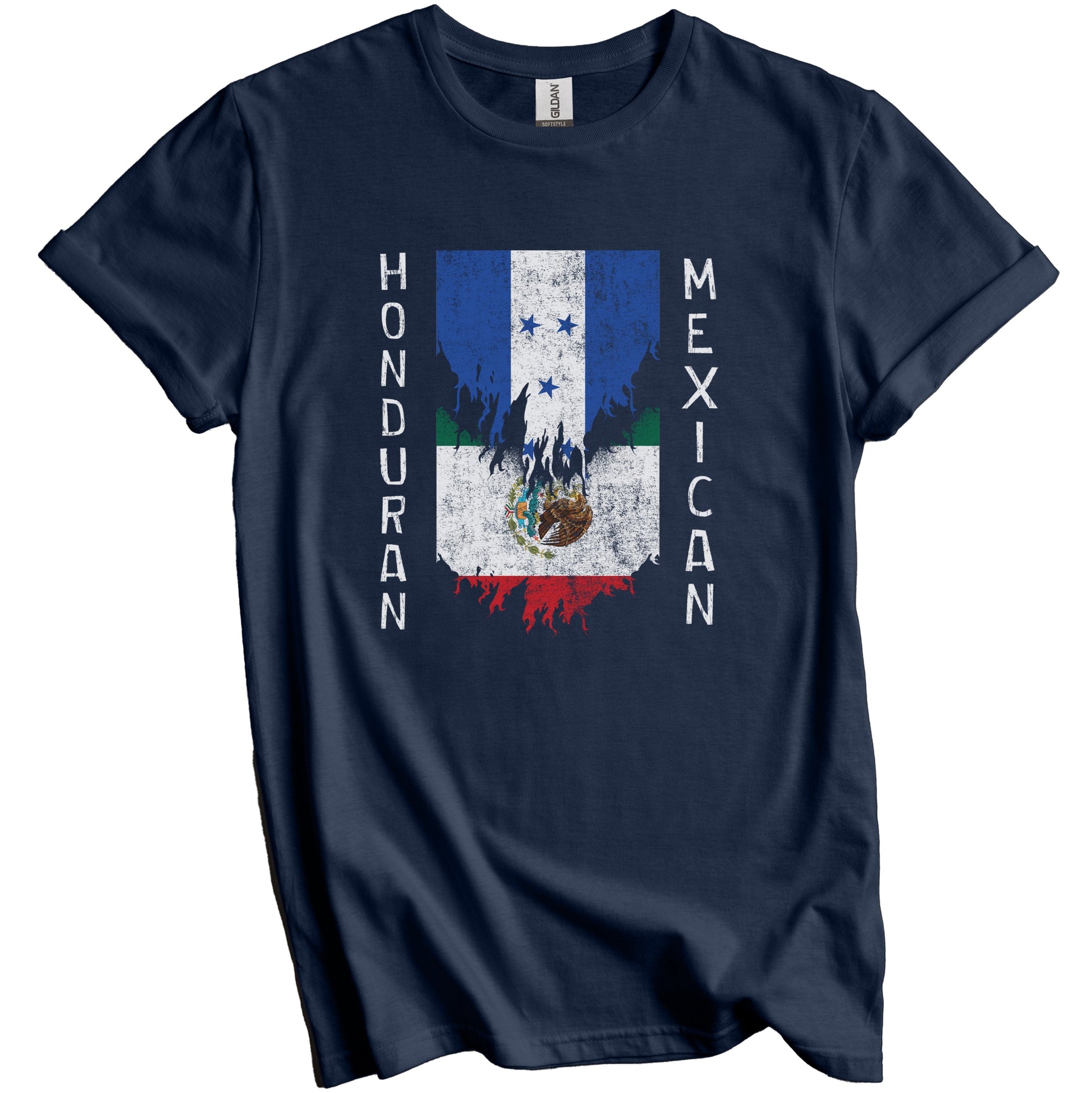 Honduran Mexican Flags Ripped Torn Honduras Mexico T-Shirt
