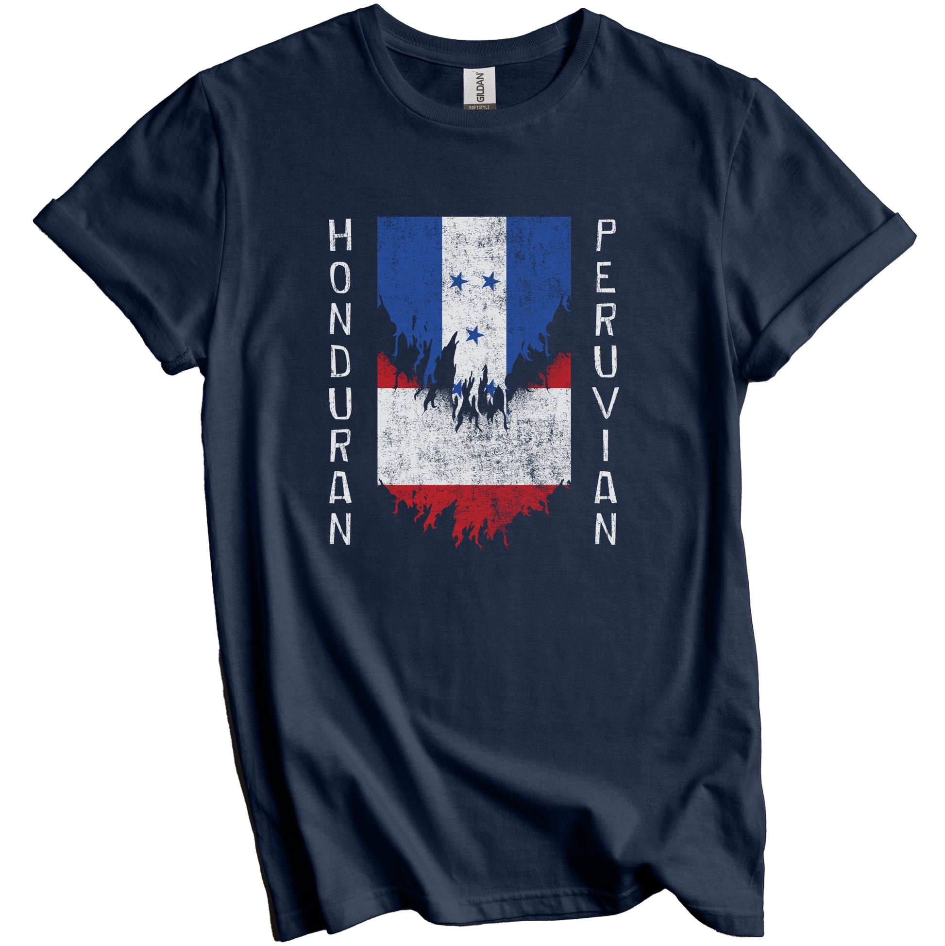 Honduran Peruvian Flags Ripped Torn Honduras Peru T-Shirt