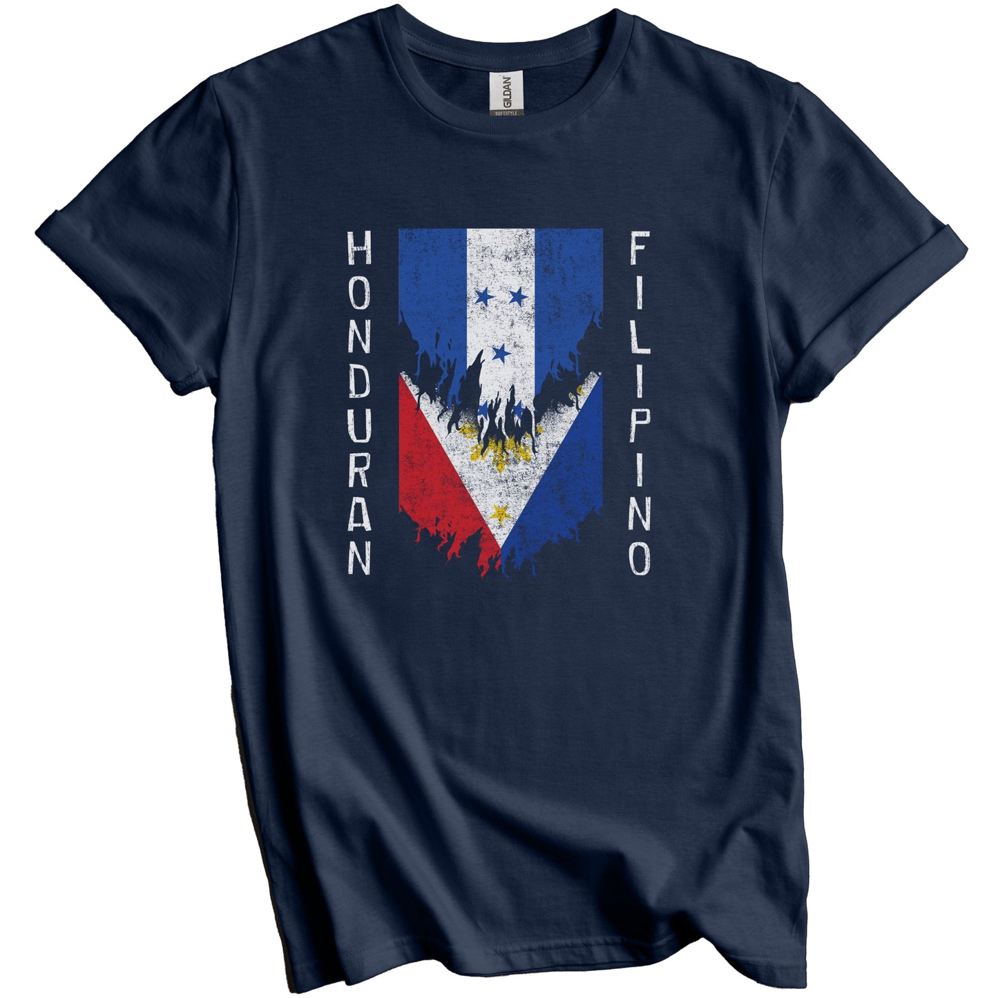 Honduran Filipino Flags Ripped Torn Honduras Philippines T-Shirt