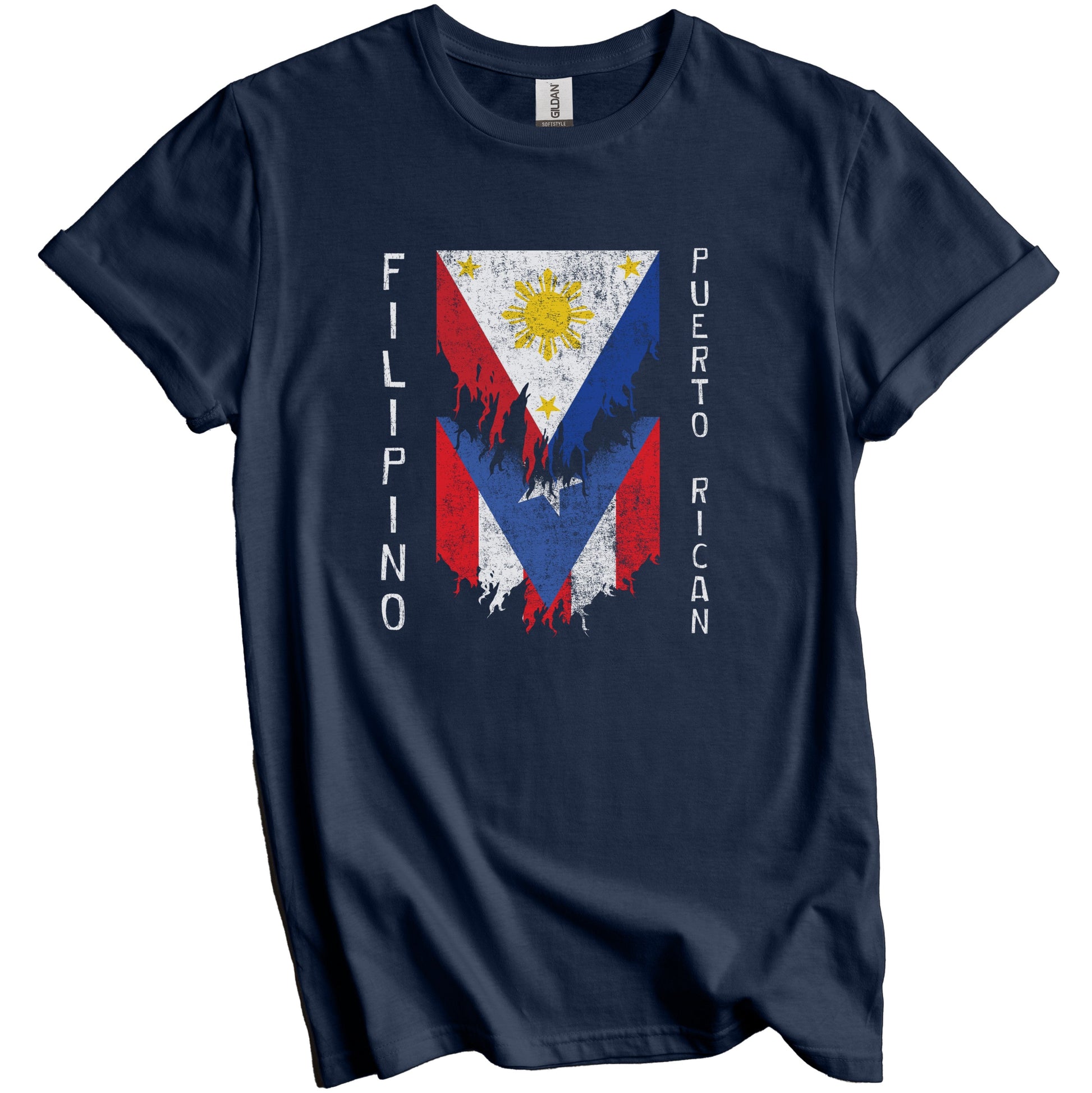 Filipino Puerto Rican Flags Ripped Torn Philippines Puerto Rico T-Shirt