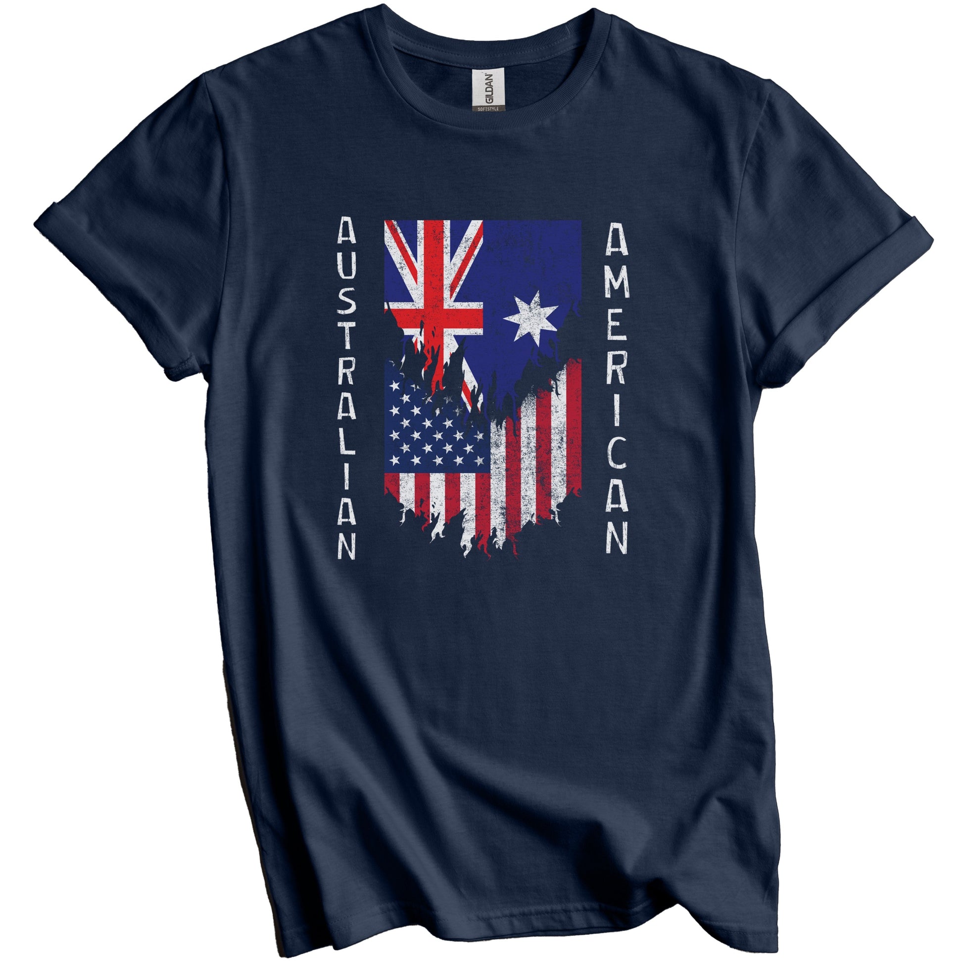 Australian American Flags Ripped Torn Australia T-Shirt