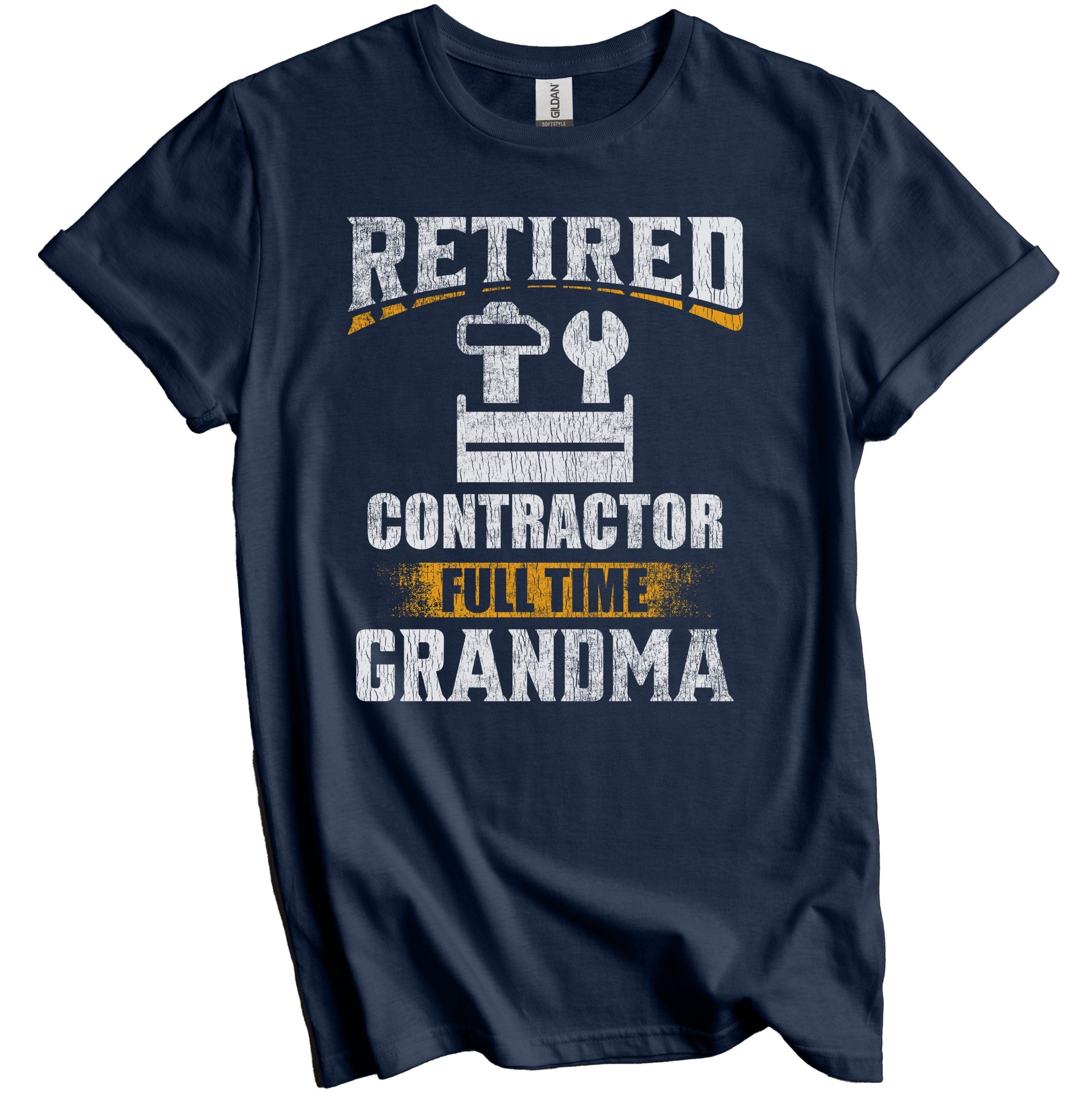 Retired Contractor Full Time Grandma Funny Grandparent T-Shirt - Retirement Party Gift