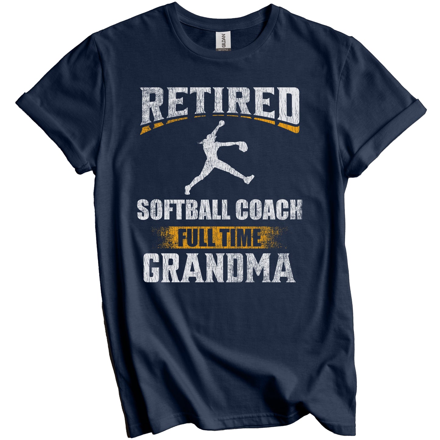 Retired Softball Coach Full Time Grandma Funny Grandparent T-Shirt - Retirement Party Gift