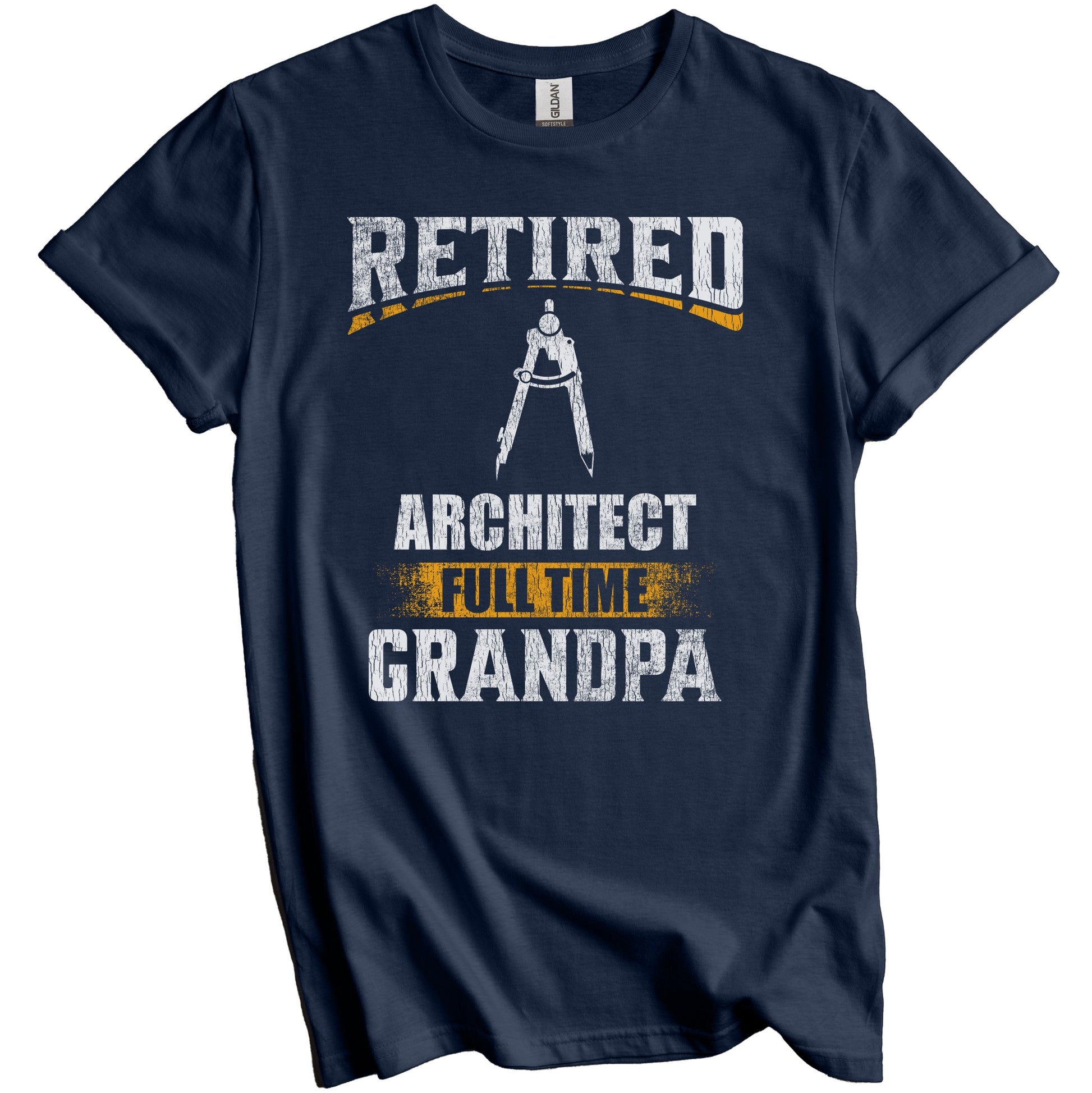 Retired Architect Full Time Grandpa Funny Grandparent T-Shirt - Retirement Party Gift