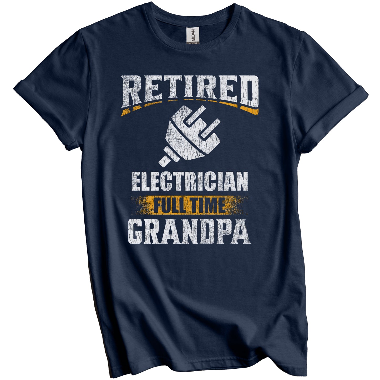 Retired Electrician Full Time Grandpa Funny Grandparent T-Shirt - Retirement Party Gift