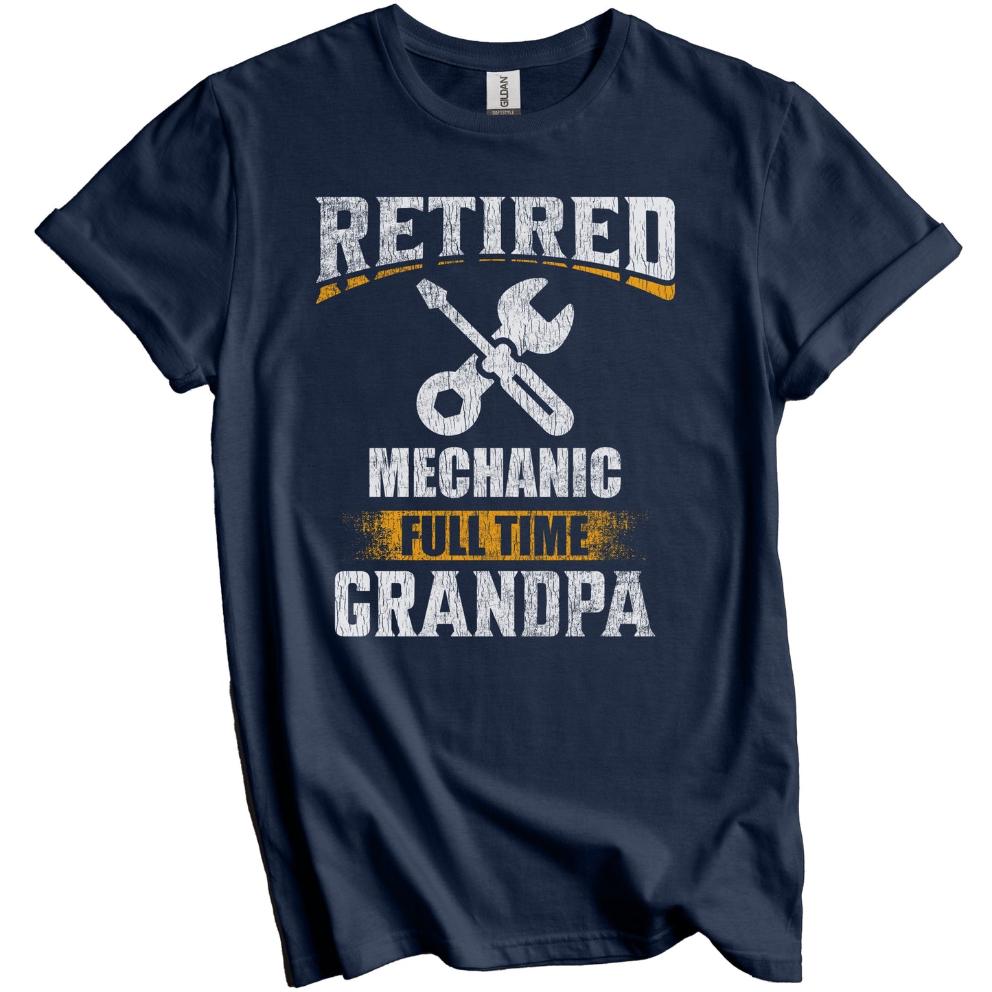 Retired Mechanic Full Time Grandpa Funny Grandparent T-Shirt - Retirement Party Gift