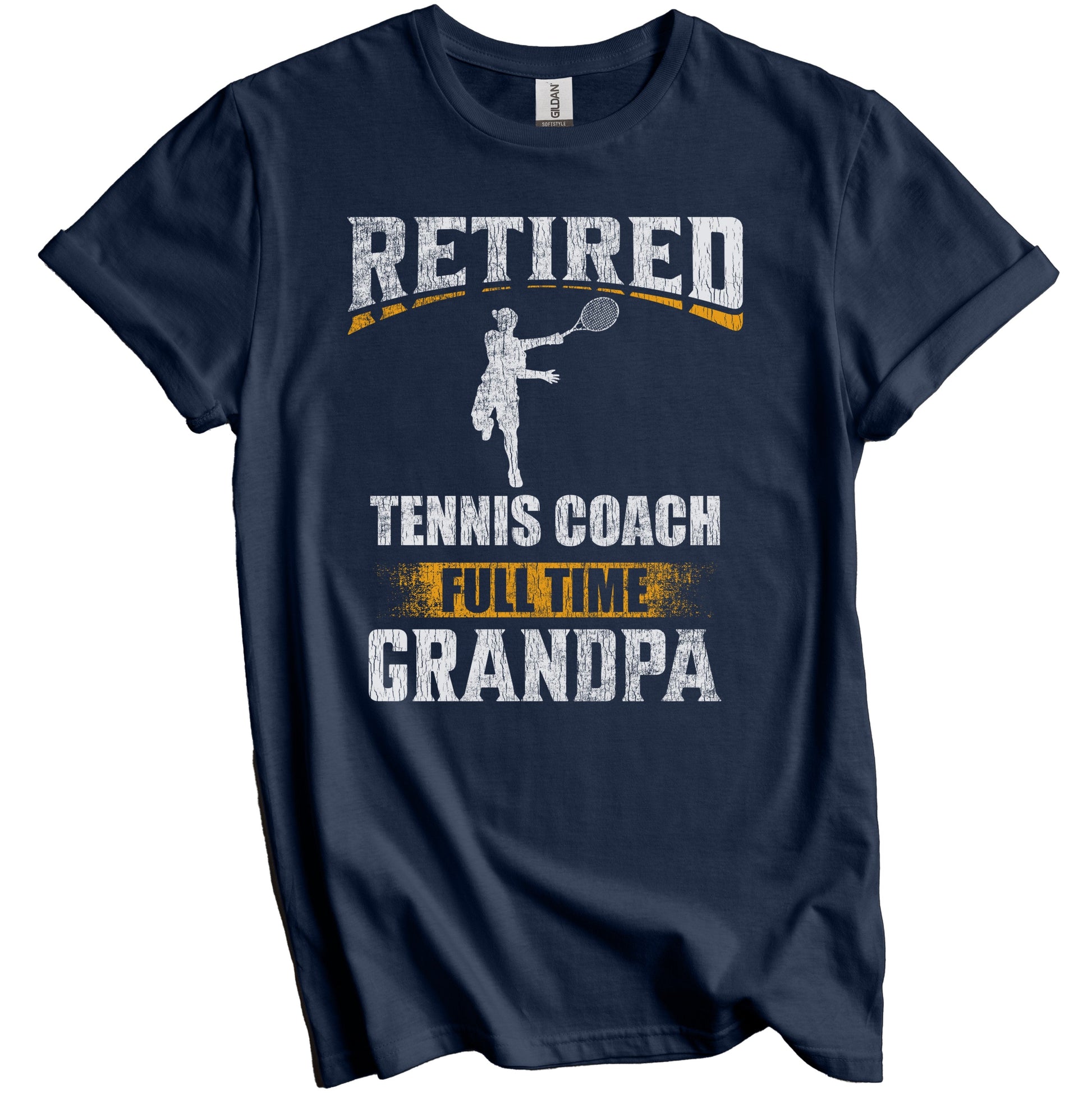 Retired Tennis Coach Full Time Grandpa Funny Grandparent T-Shirt - Retirement Party Gift