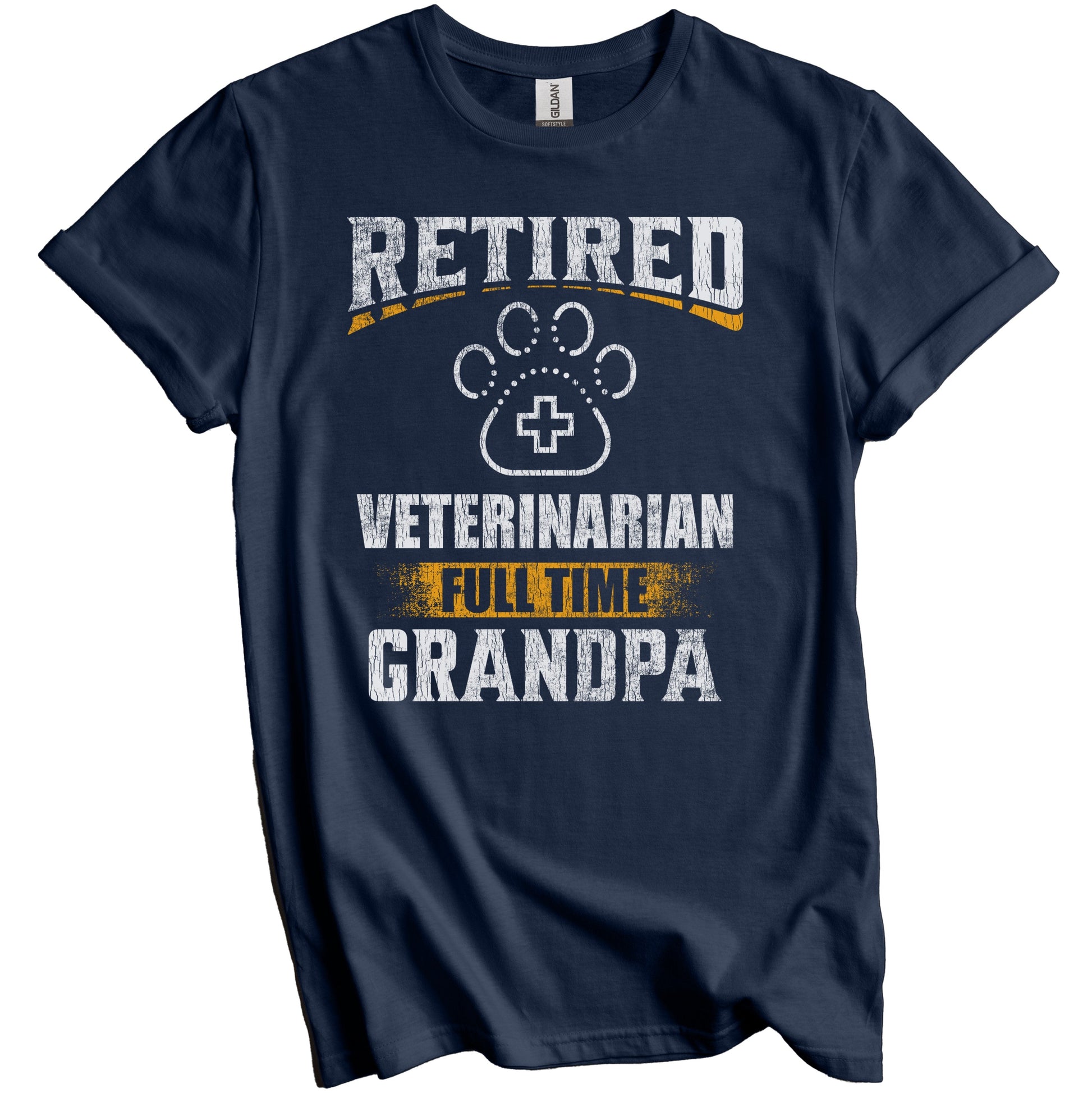 Retired Veterinarian Full Time Grandpa Funny Grandparent T-Shirt - Retirement Party Gift