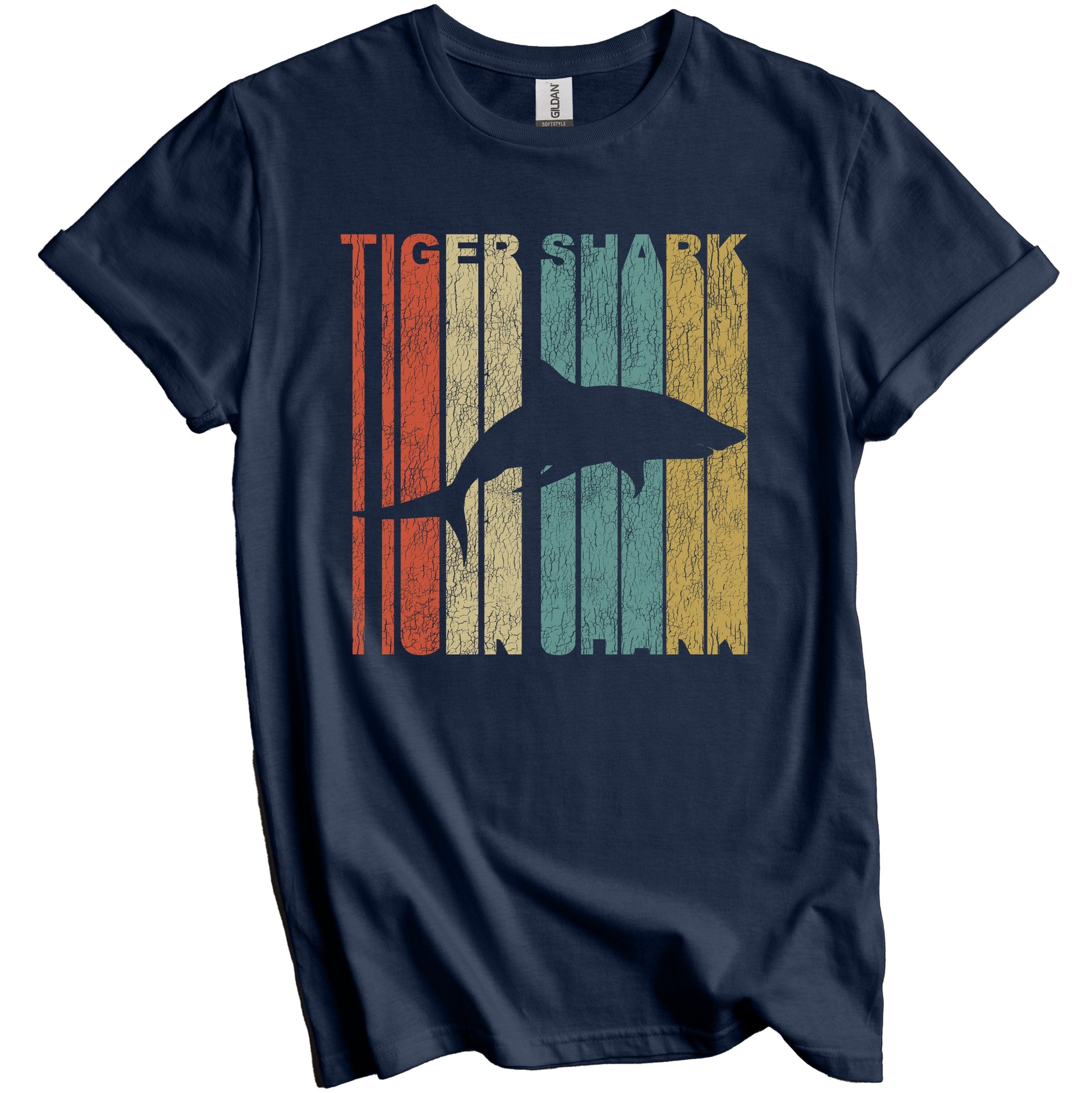 Retro Tiger Shark Distressed Vintage Shark T-Shirt
