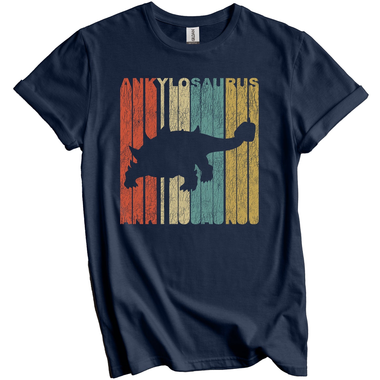 Retro Ankylosaurus Distressed Vintage Dinosaur T-Shirt