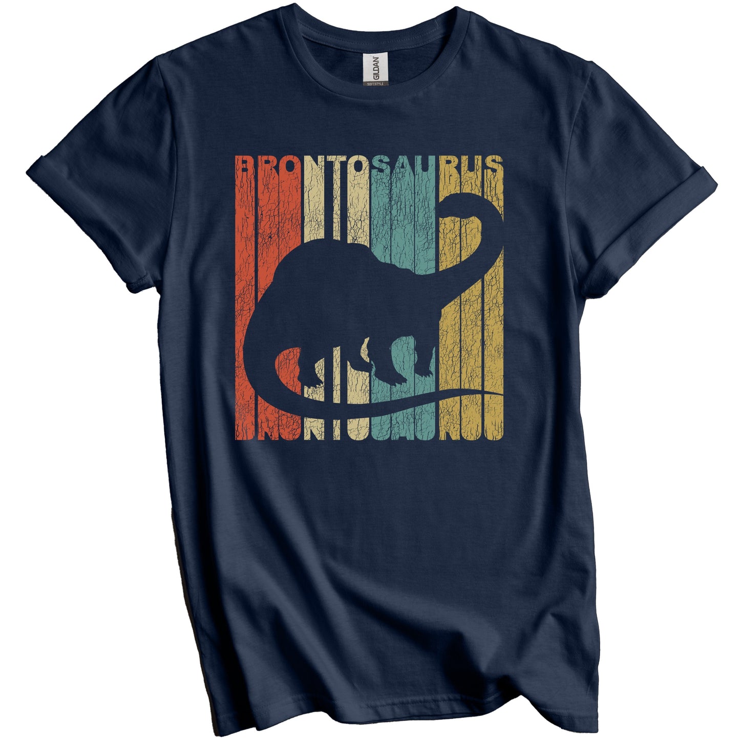 Retro Brontosaurus Distressed Vintage Dinosaur T-Shirt