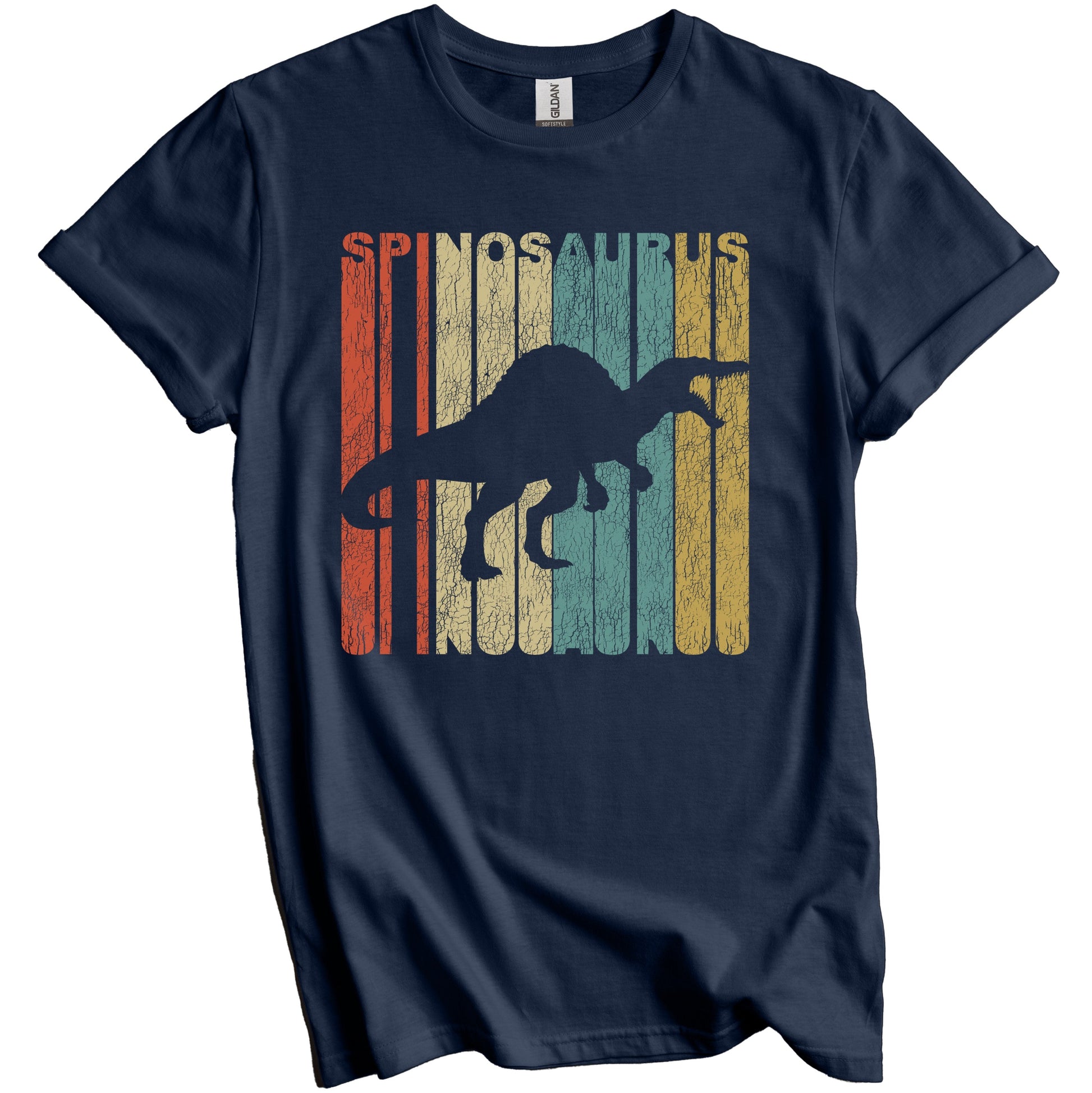 Retro Spinosaurus Distressed Vintage Dinosaur T-Shirt