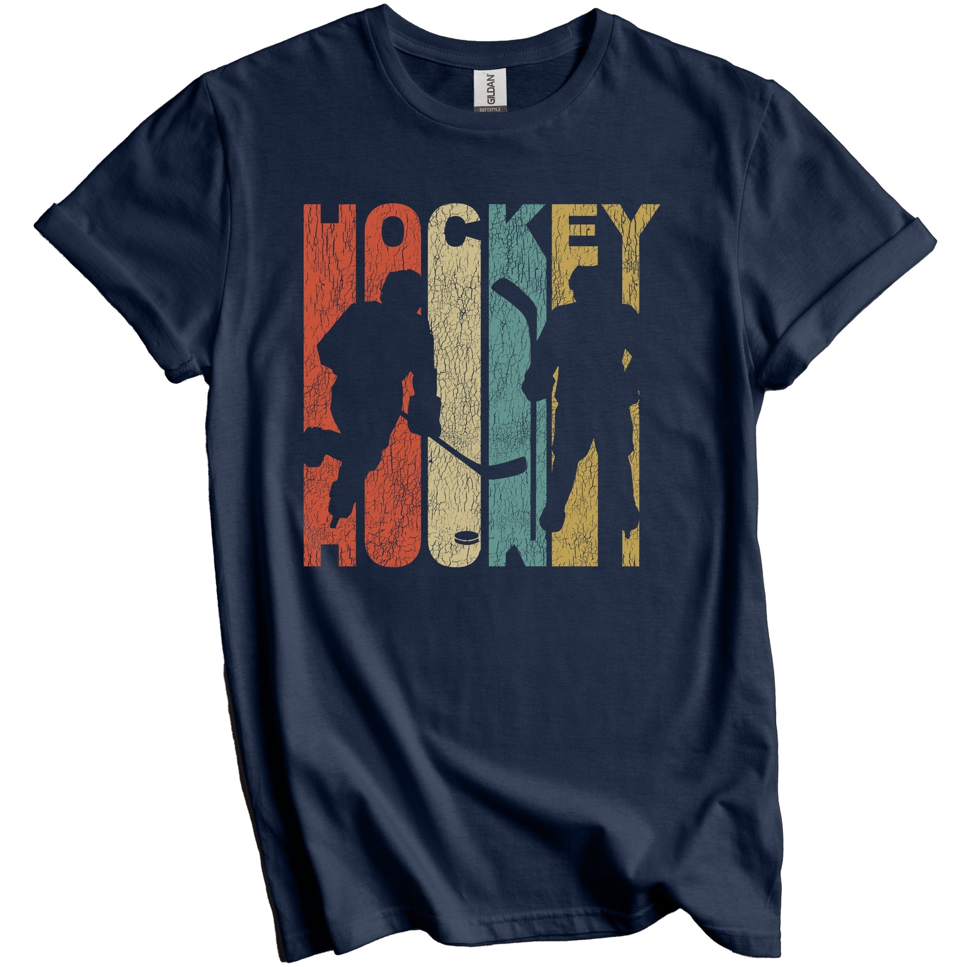 Retro Hockey Distressed Vintage Sports T-Shirt
