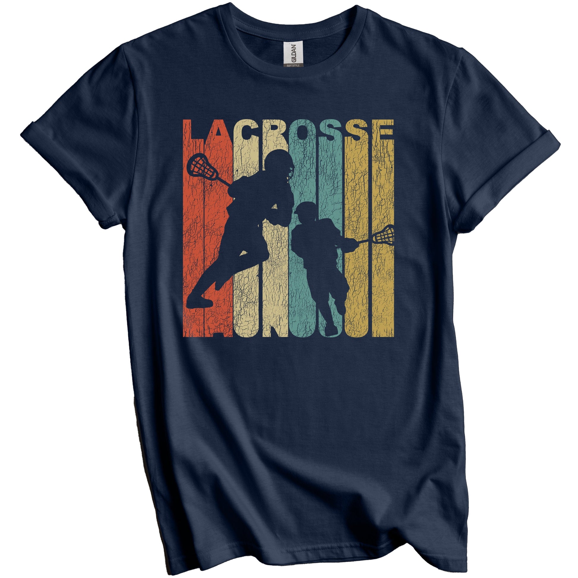 Retro Lacrosse Distressed Vintage Sports T-Shirt