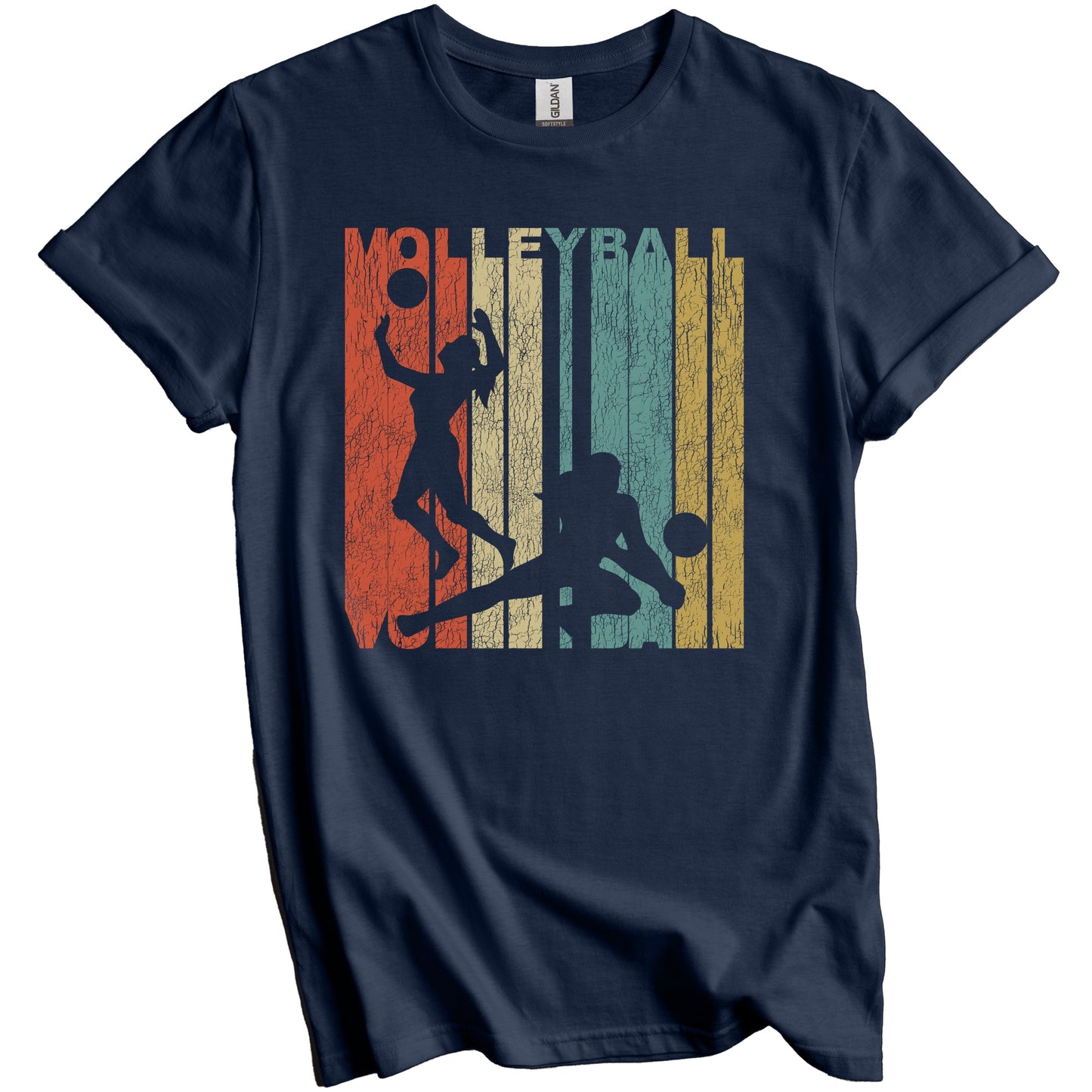 Retro Volleyball Distressed Vintage Girls Sports T-Shirt
