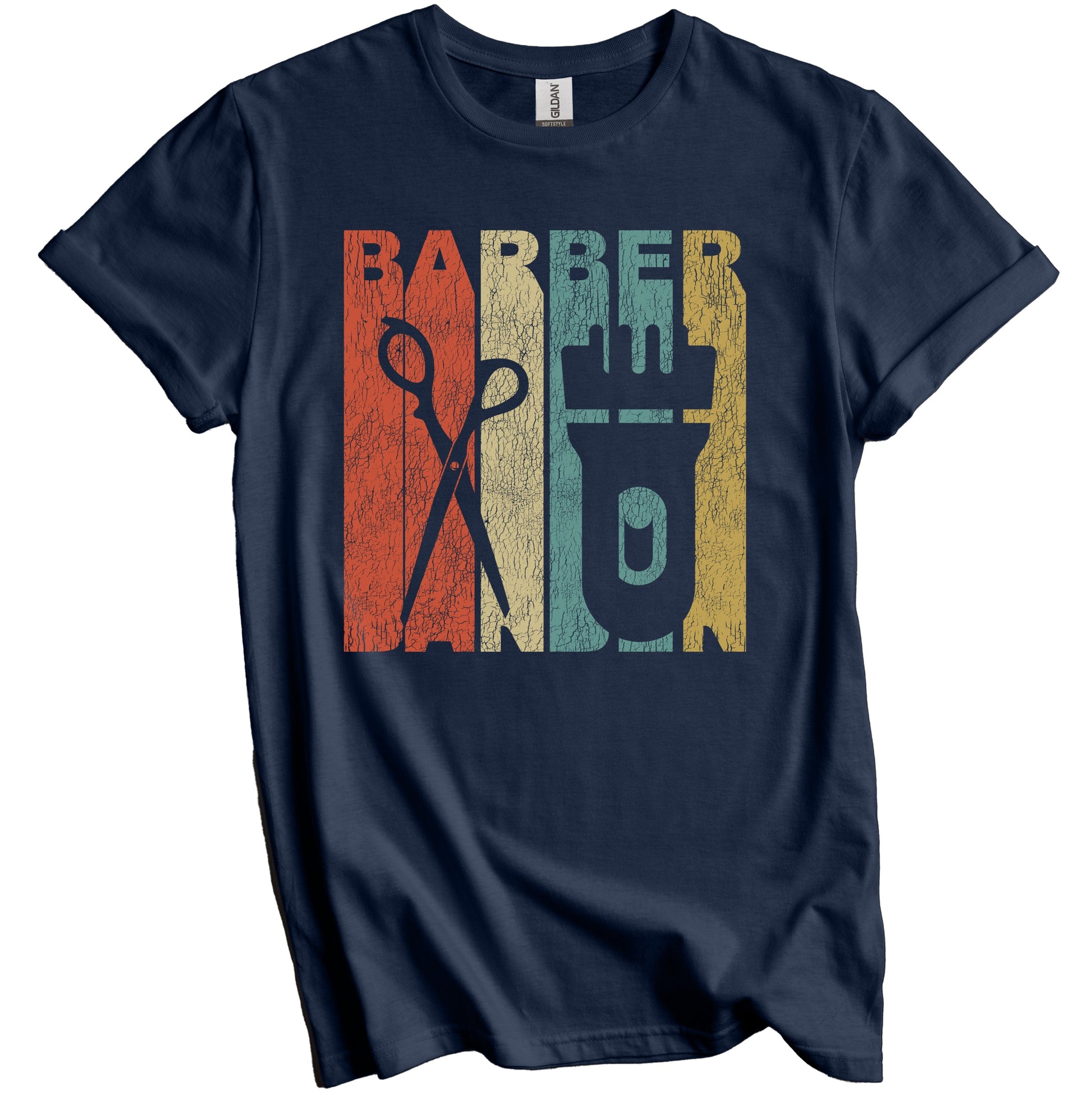 Retro Barber Distressed Vintage Hairdresser T-Shirt