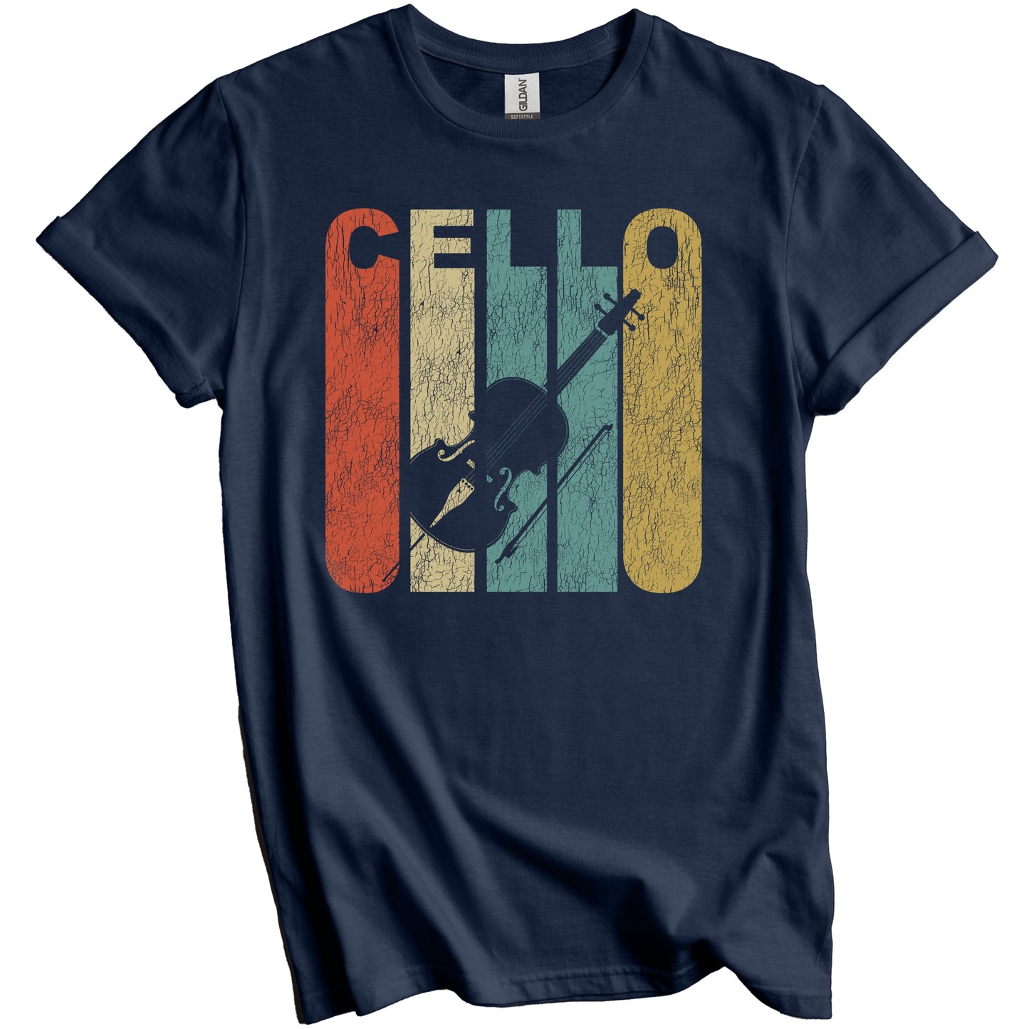 Retro Cello Distressed Cellist Vintage Music T-Shirt