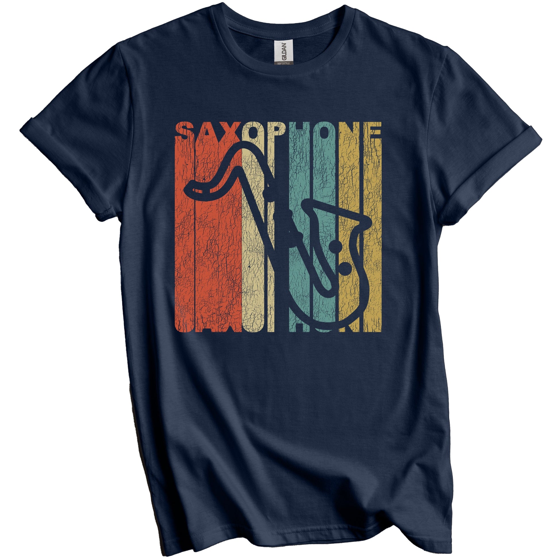 Retro Saxophone Distressed Sax Player Vintage Music T-Shirt