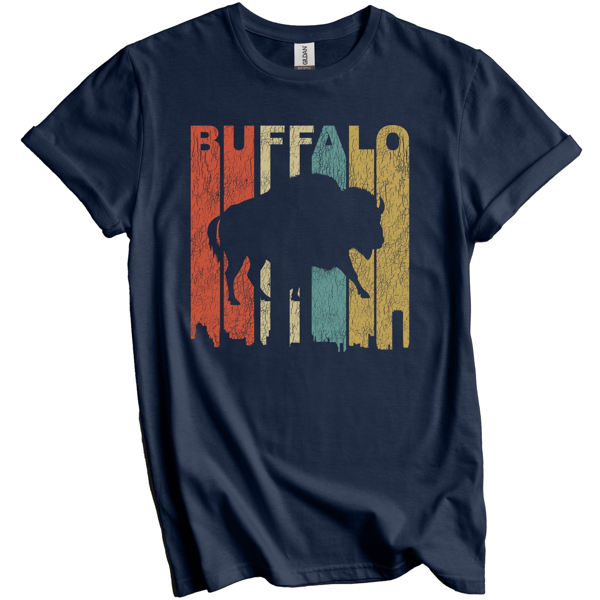 Retro Buffalo Distressed Skyline Vintage Buffalo New York T-Shirt