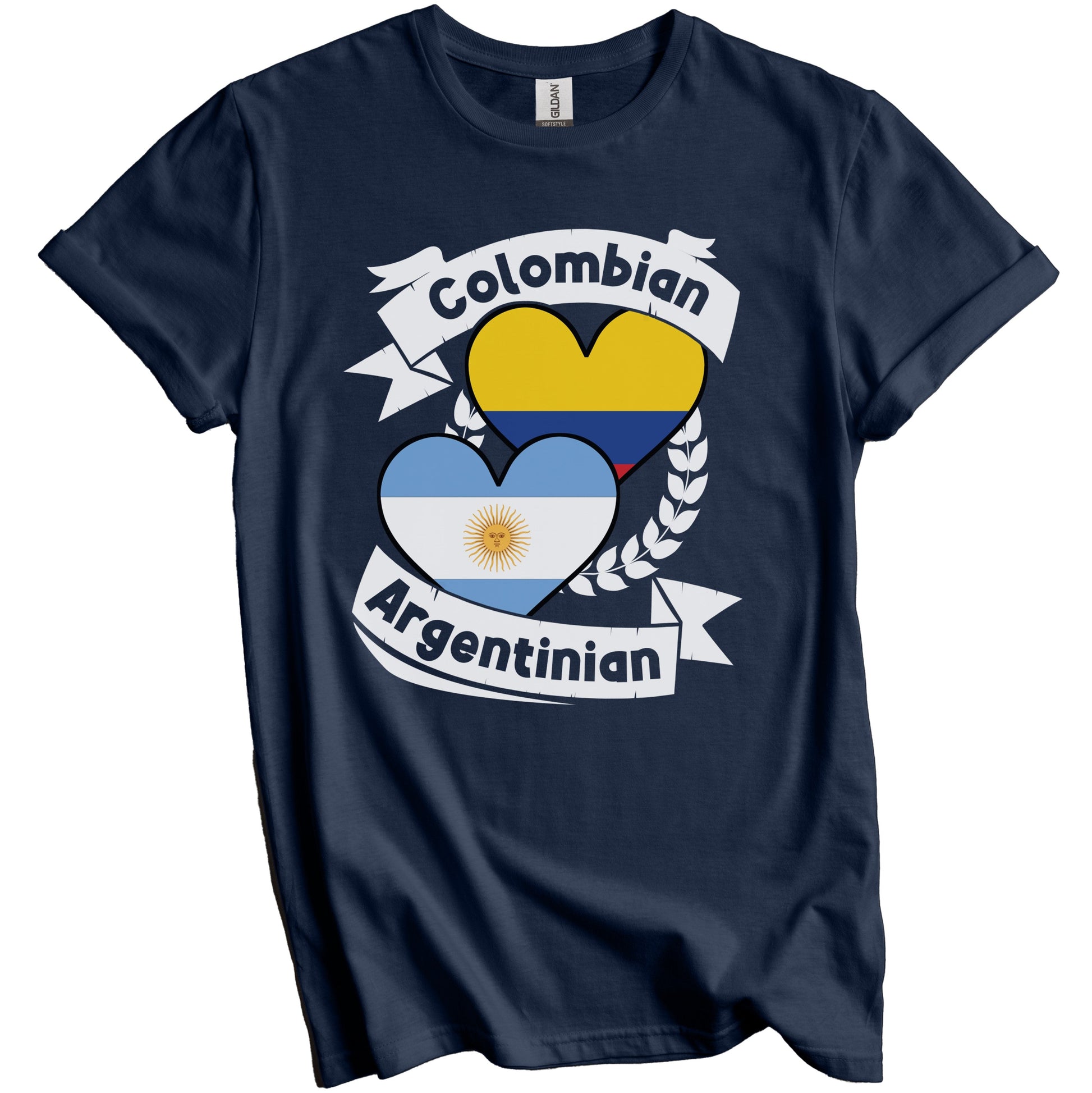 Colombian Argentinian Heart Flags Colombia Argentina T-Shirt