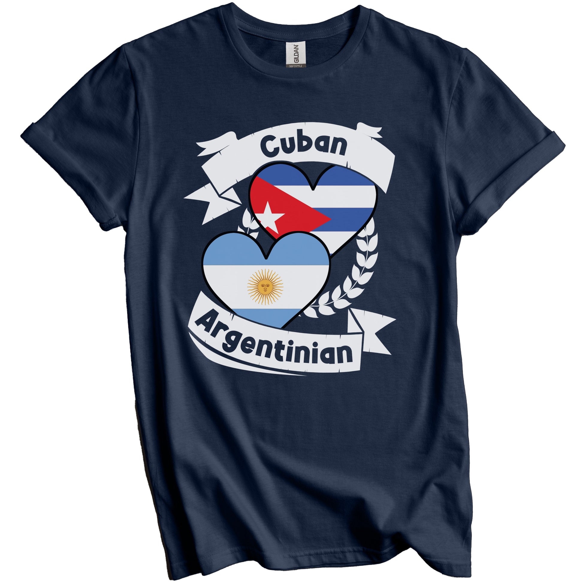 Cuban Argentinian Heart Flags Cuba Argentina T-Shirt