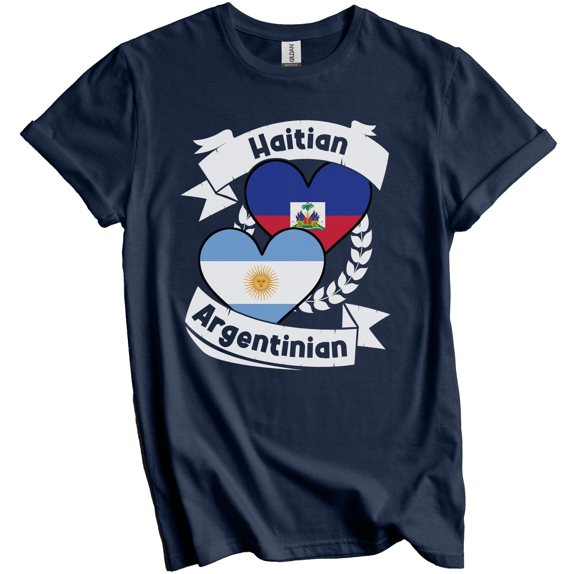 Haitian Argentinian Heart Flags Haiti Argentina T-Shirt