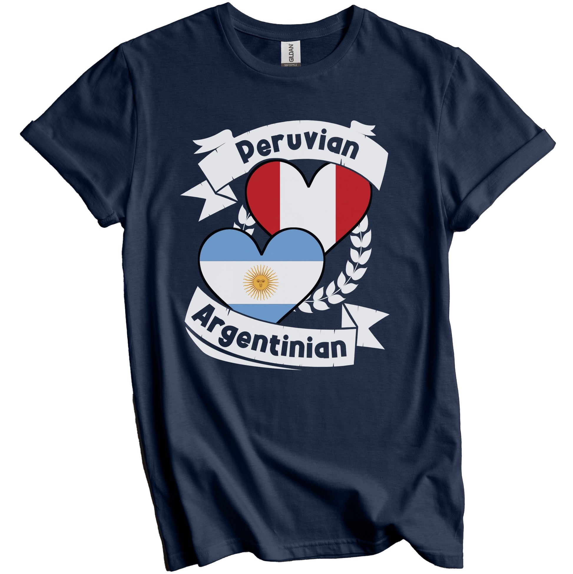 Peruvian Argentinian Heart Flags Peru Argentina T-Shirt