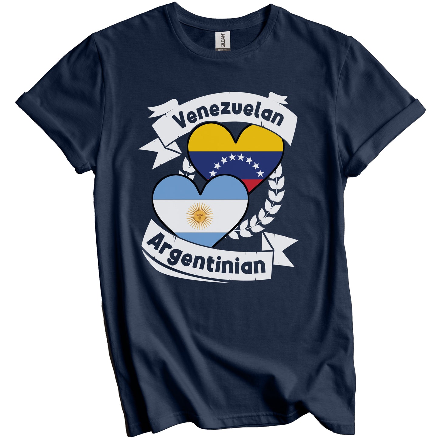 Venezuelan Argentinian Heart Flags Venezuela Argentina T-Shirt