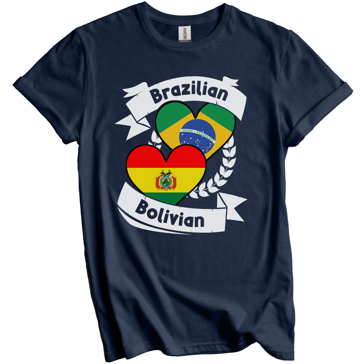 Brazilian Bolivian Heart Flags Brazil Bolivia T-Shirt
