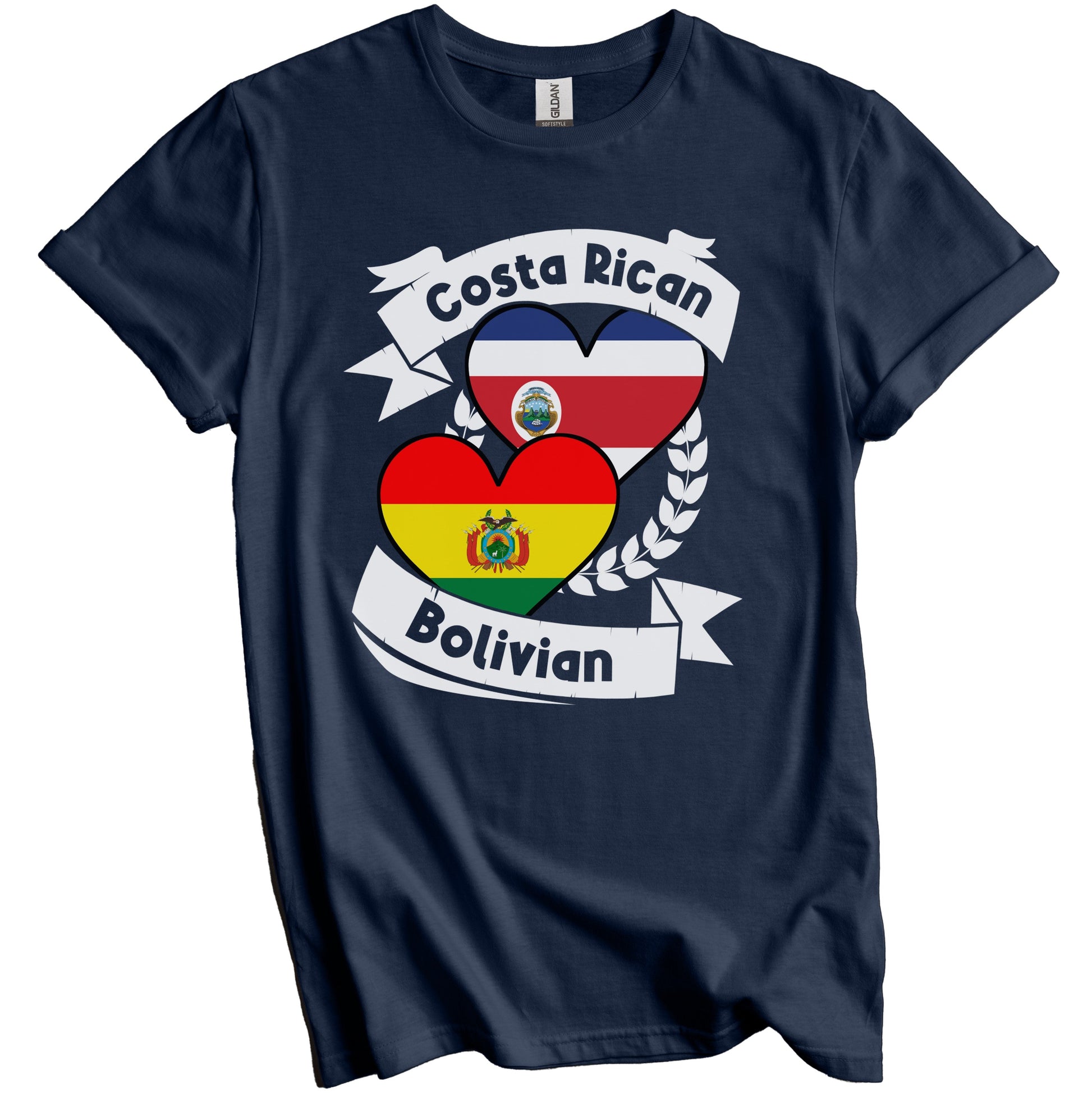 Costa Rican Bolivian Heart Flags Costa Rica Bolivia T-Shirt