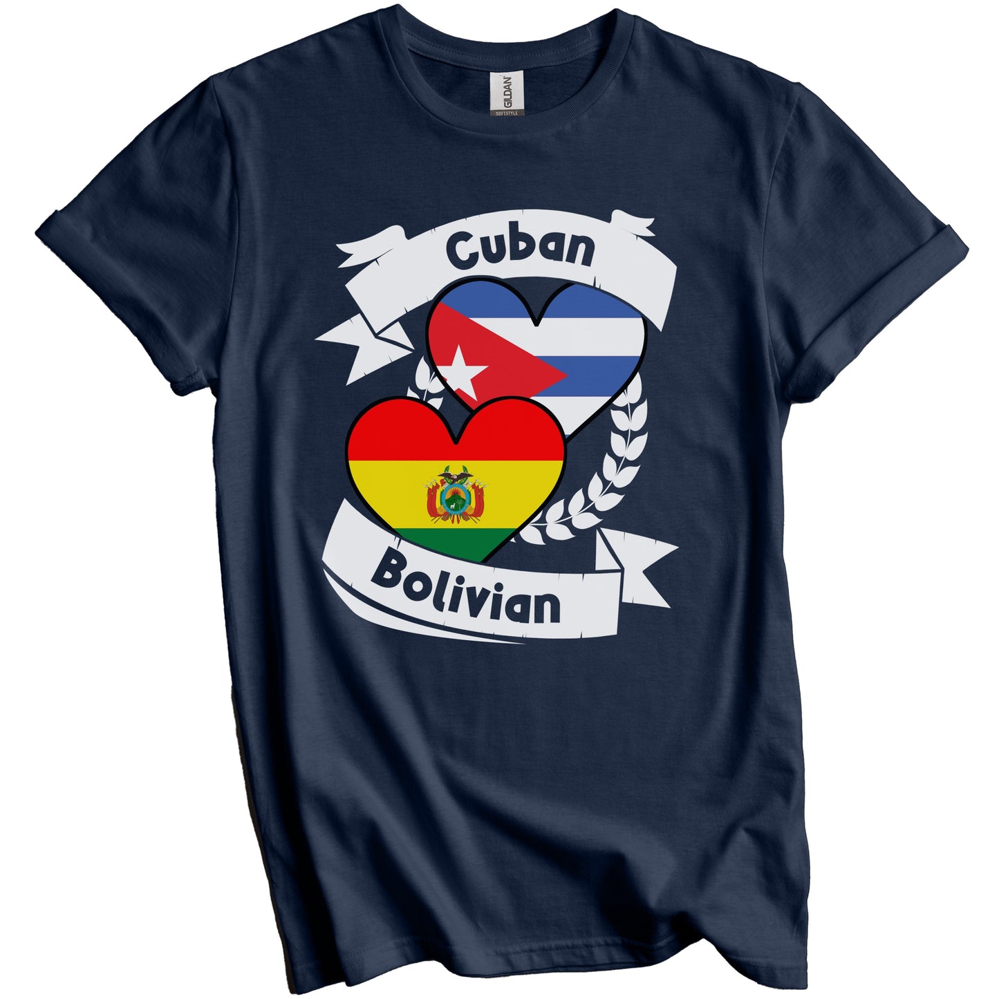 Cuban Bolivian Heart Flags Cuba Bolivia T-Shirt