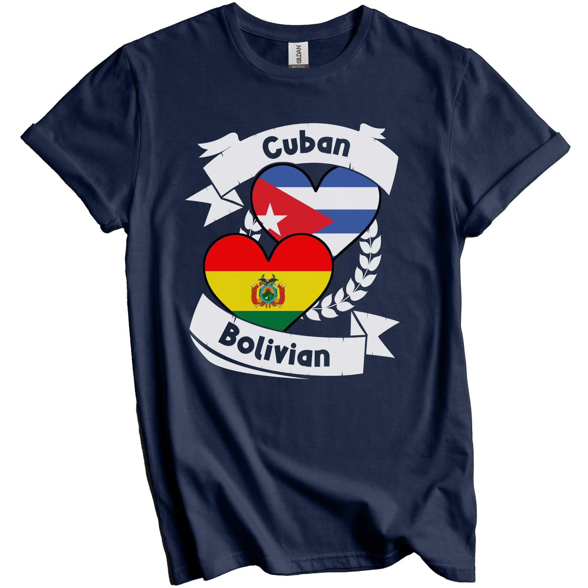 Cuban Bolivian Heart Flags Cuba Bolivia T-Shirt