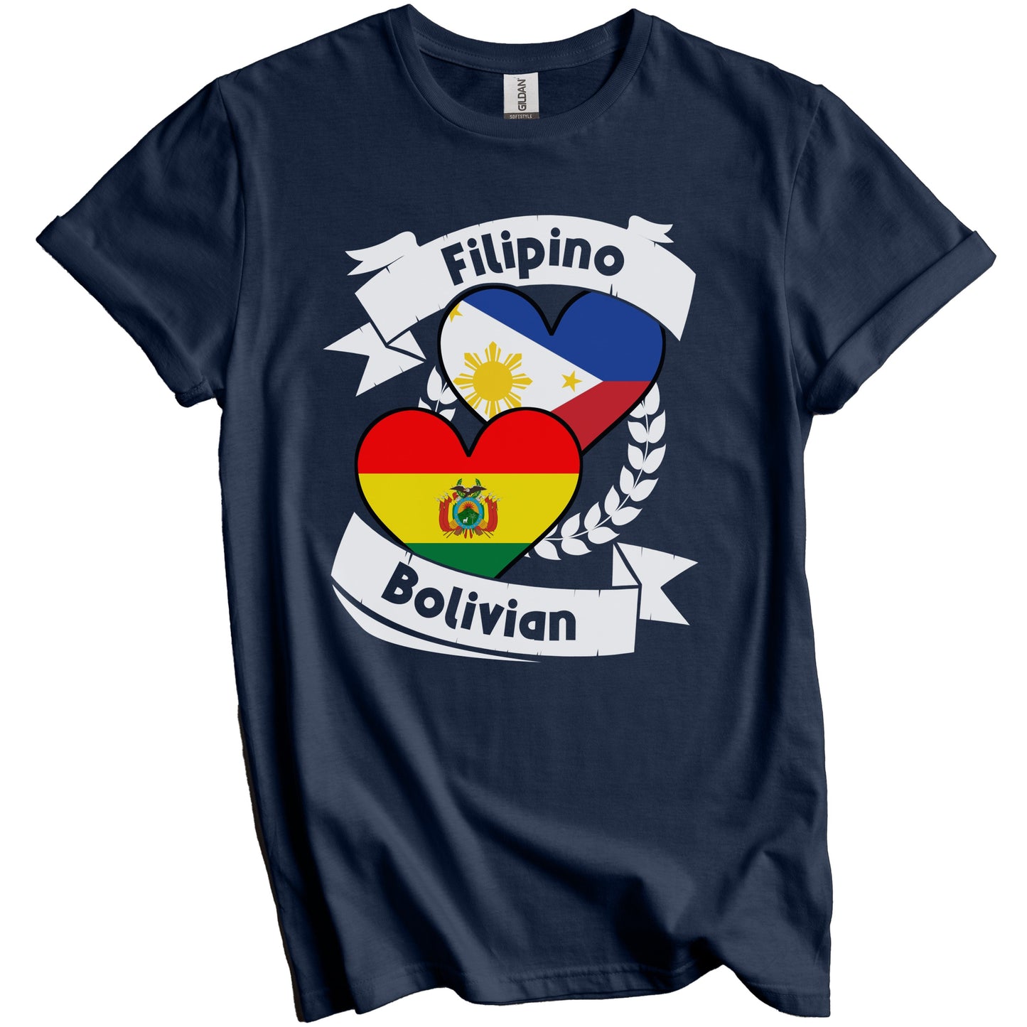 Filipino Bolivian Heart Flags Philippines Bolivia T-Shirt