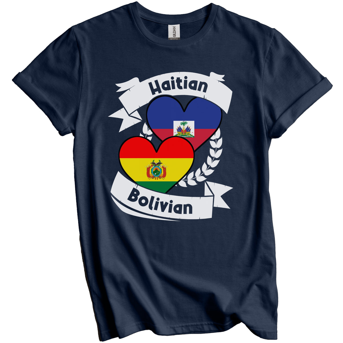 Haitian Bolivian Heart Flags Haiti Bolivia T-Shirt