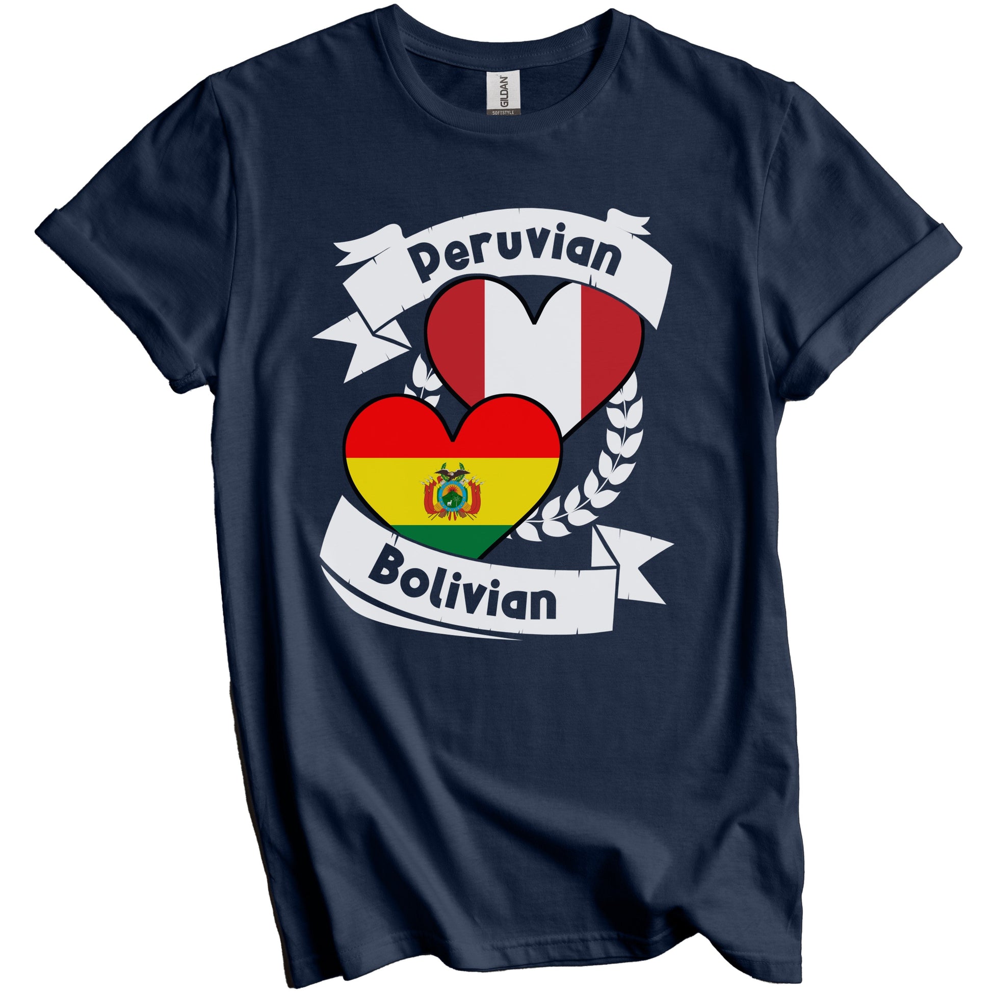 Peruvian Bolivian Heart Flags Peru Bolivia T-Shirt