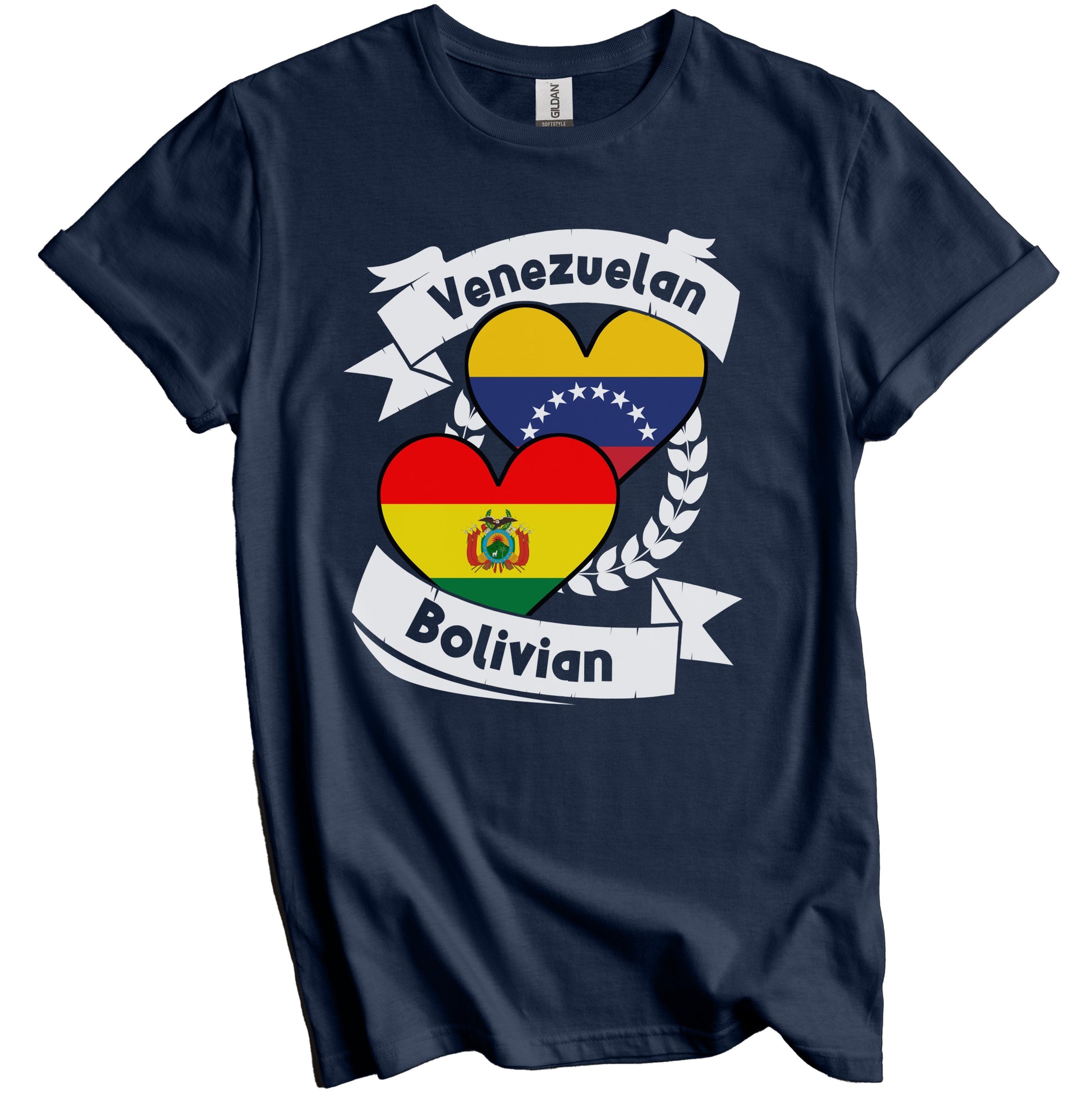 Venezuelan Bolivian Heart Flags Venezuela Bolivia T-Shirt