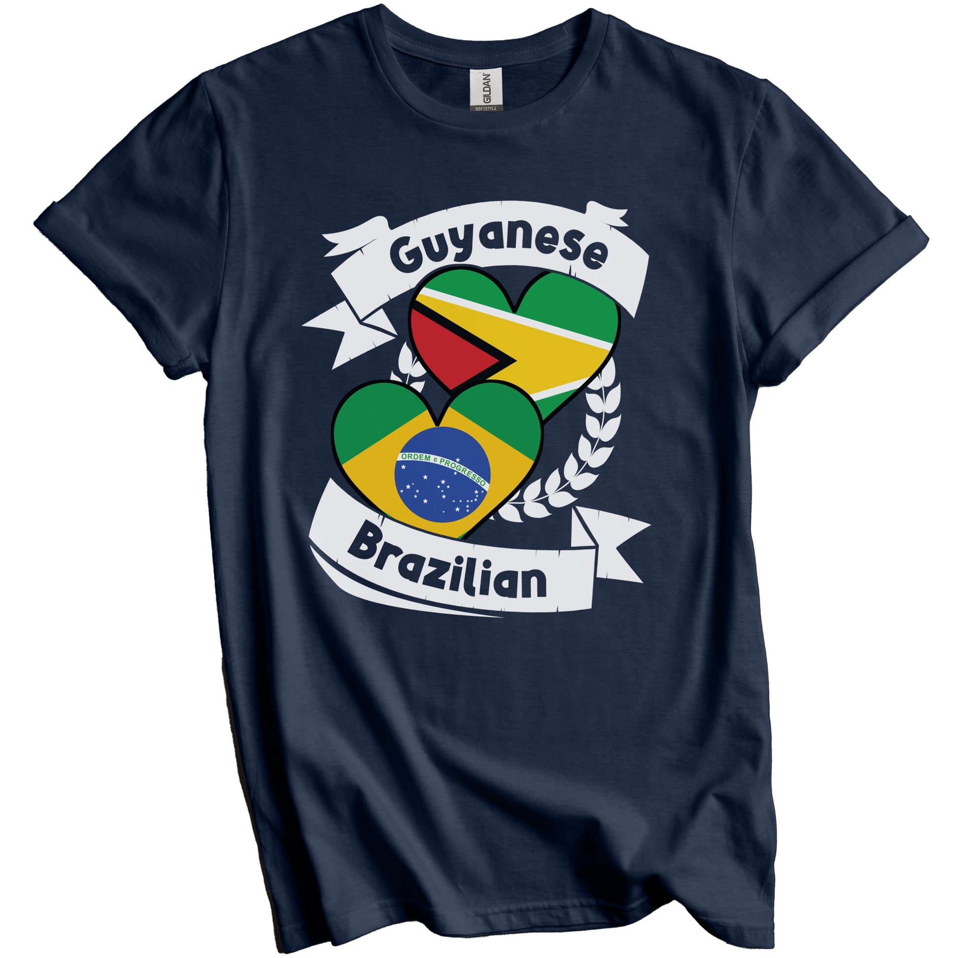 Guyanese Brazilian Heart Flags Guyana Brazil T-Shirt