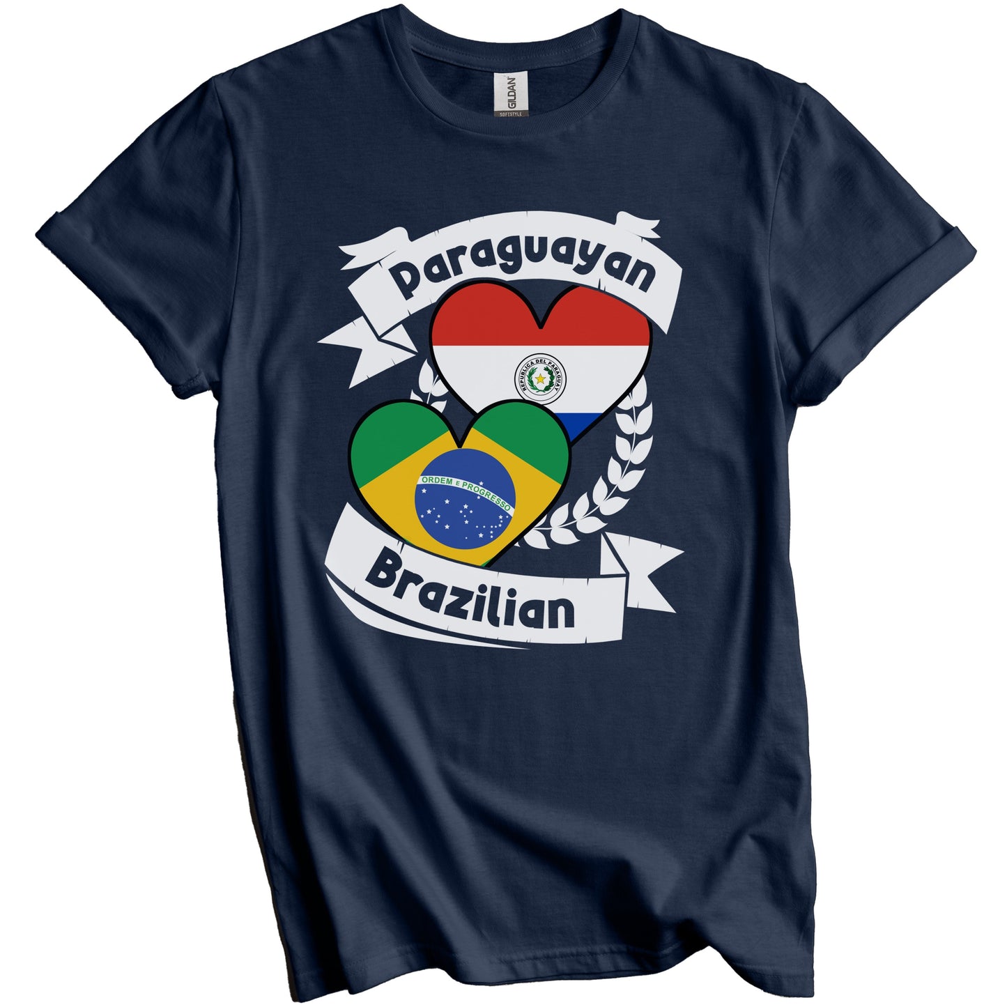 Paraguayan Brazilian Heart Flags Paraguay Brazil T-Shirt