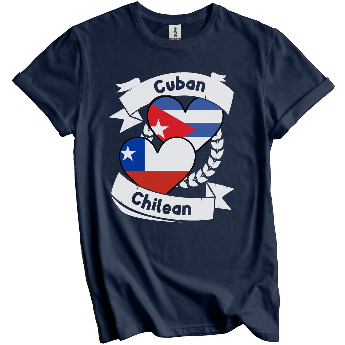 Cuban Chilean Heart Flags Cuba Chile T-Shirt