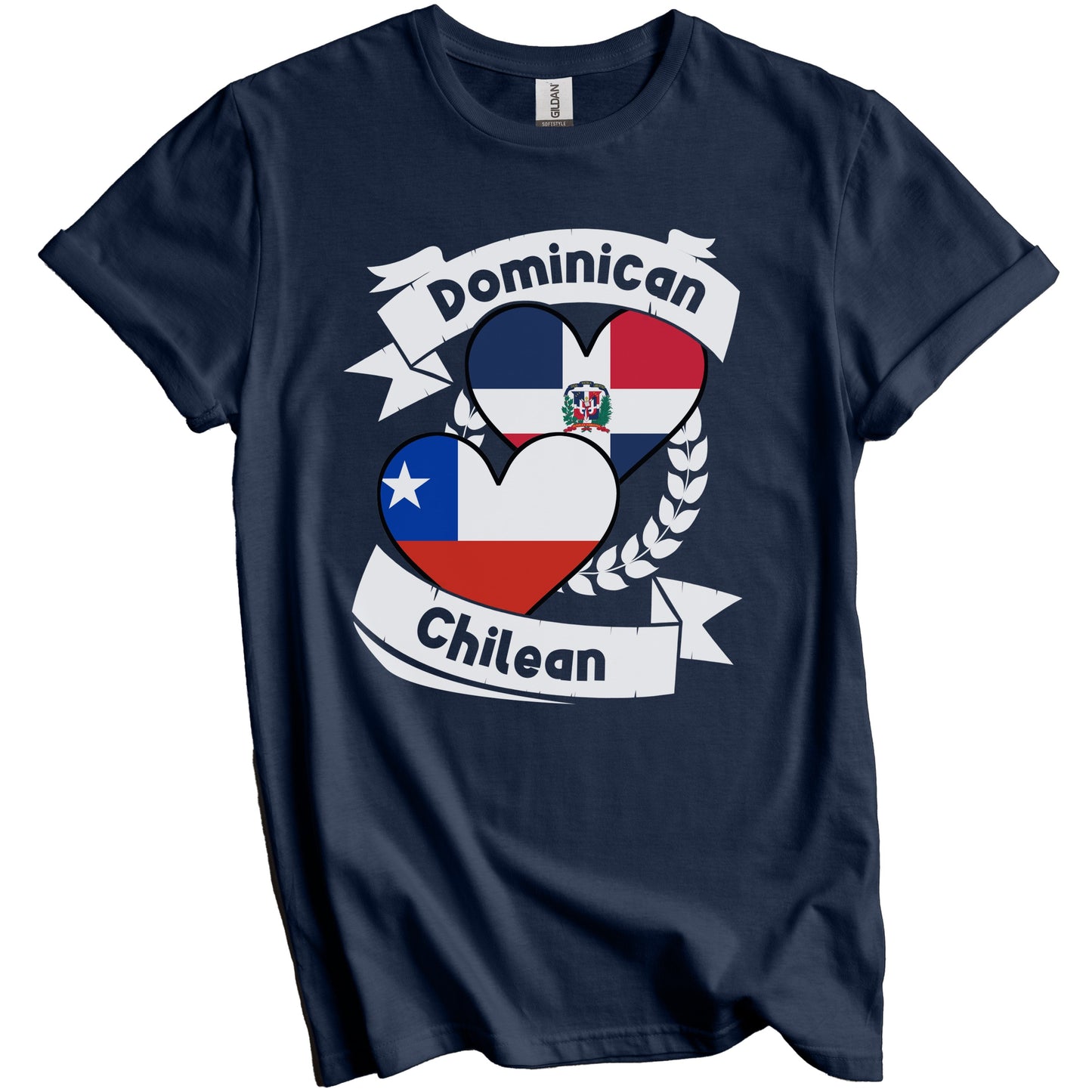Dominican Chilean Heart Flags Dominican Republic Chile T-Shirt