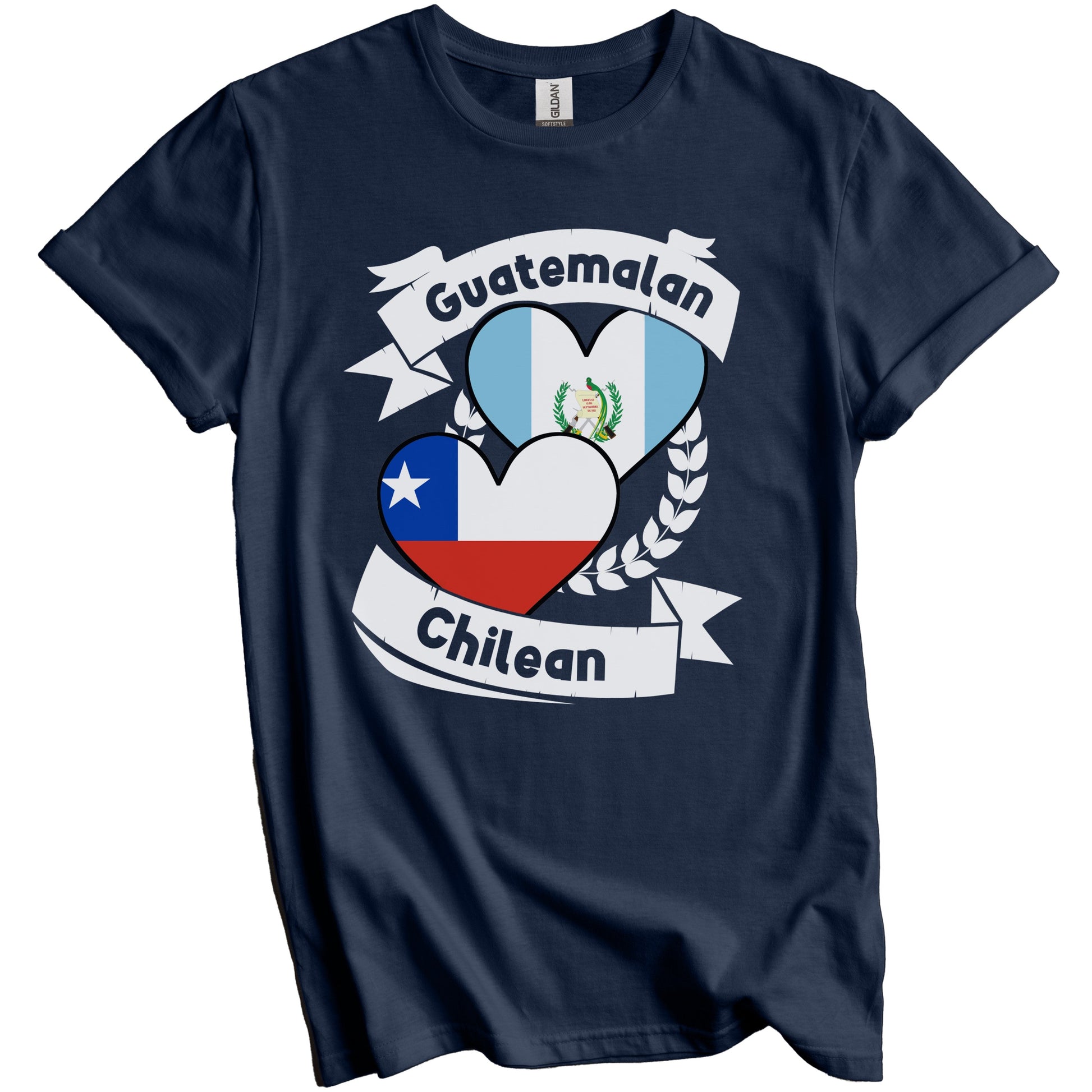 Guatemalan Chilean Heart Flags Guatemala Chile T-Shirt